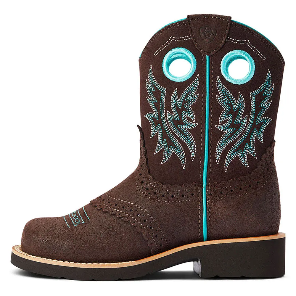 10042537 Ariat Youth Fatbaby Cowgirl Western Boot - Royal Chocolate