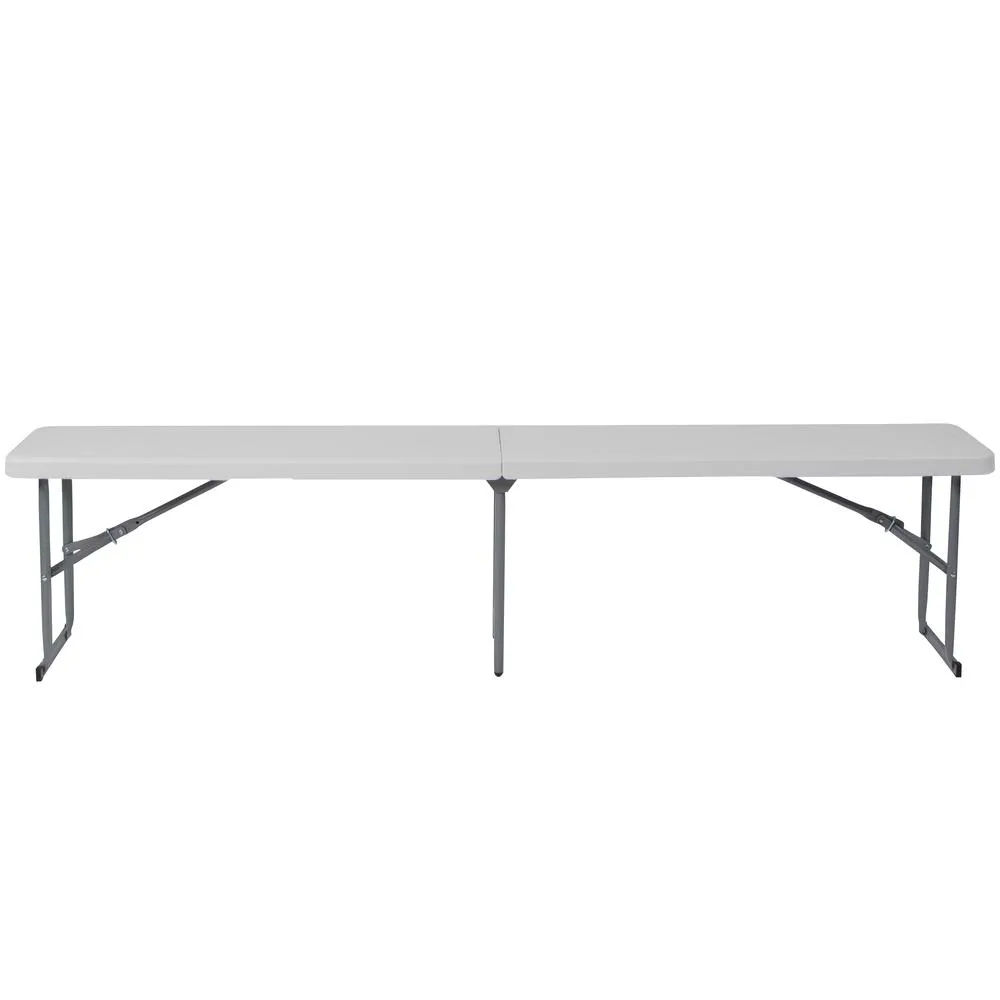 10.25''W X 71''L Bi-Fold Granite White Plastic Bench With Carrying Handle By Flash Furniture