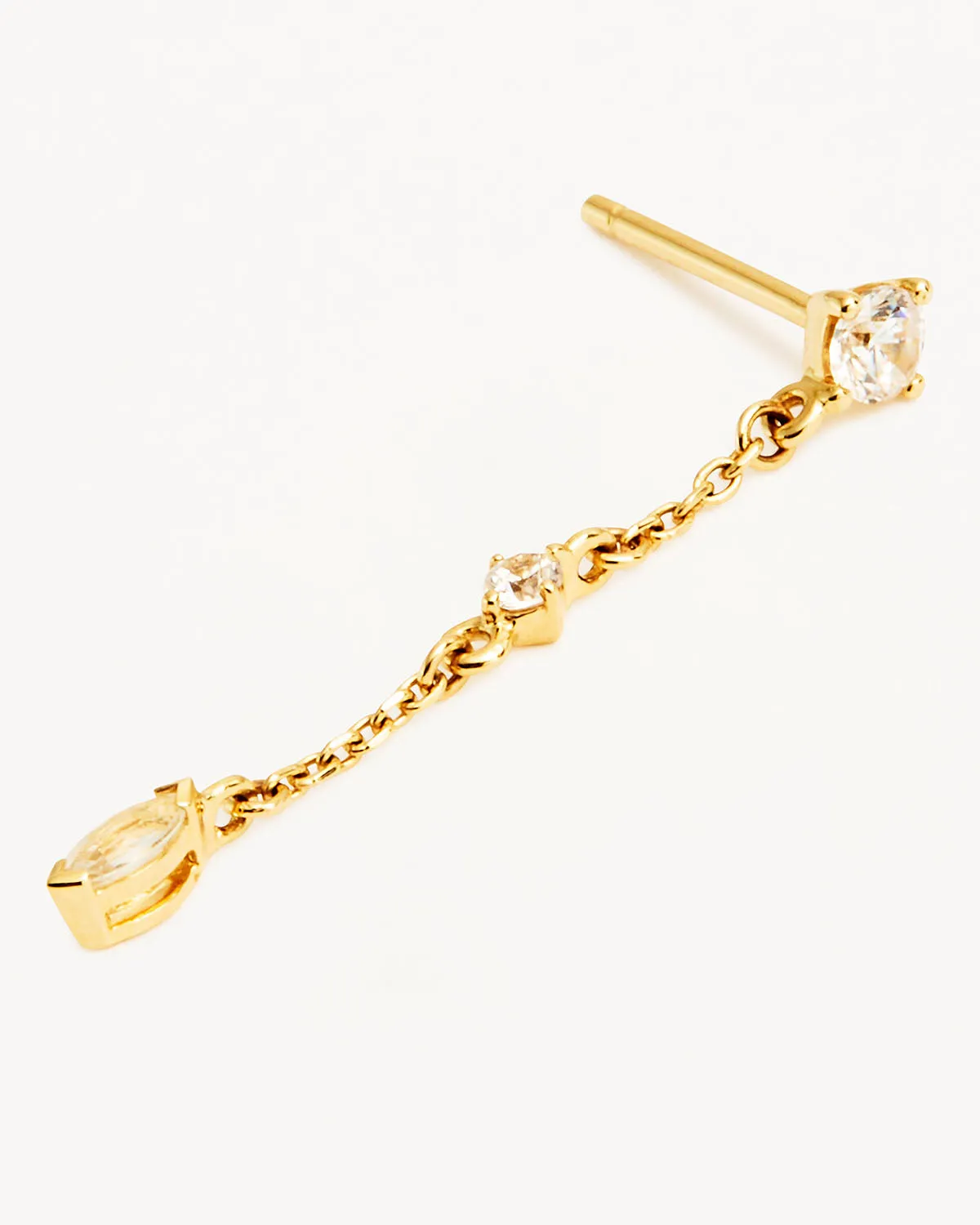 14k Solid Gold Whisper Chain Earring