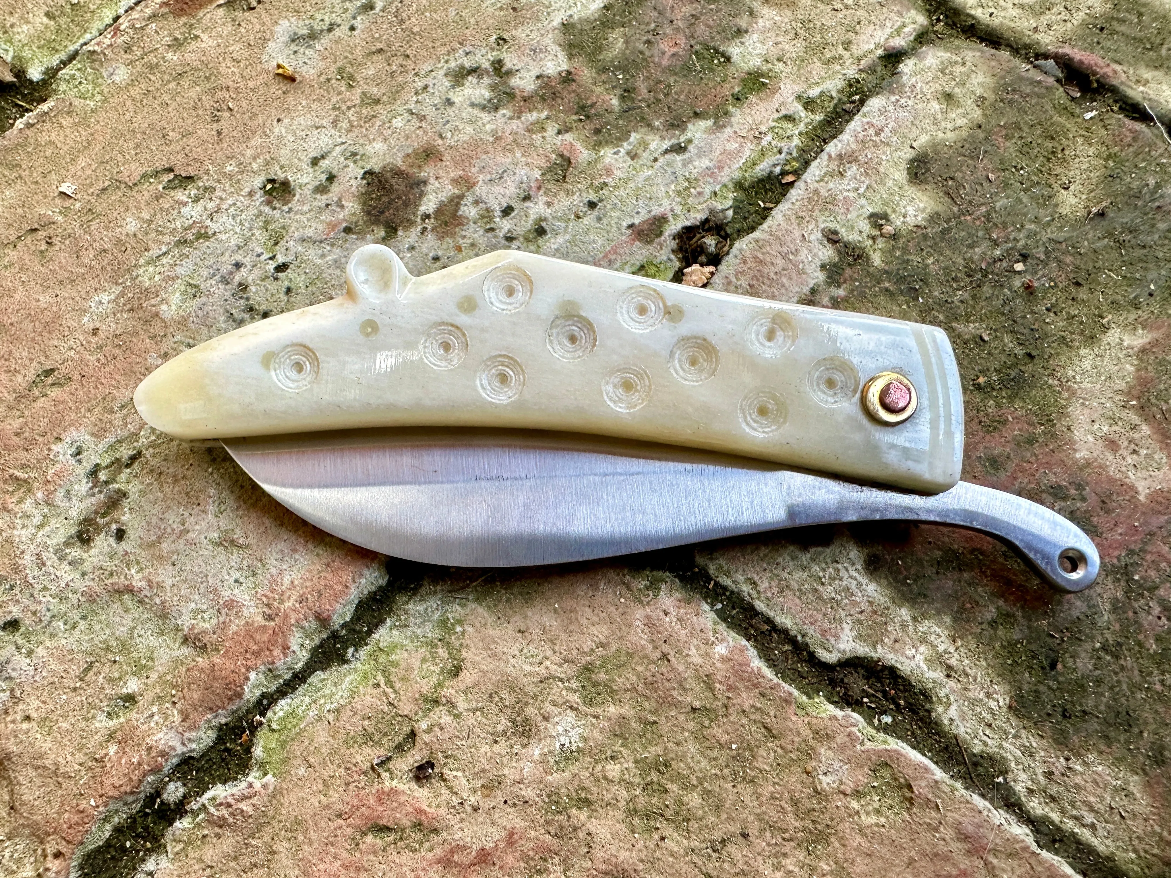 14thC-15thC Zoomorphic Folding Knife in horn or bone