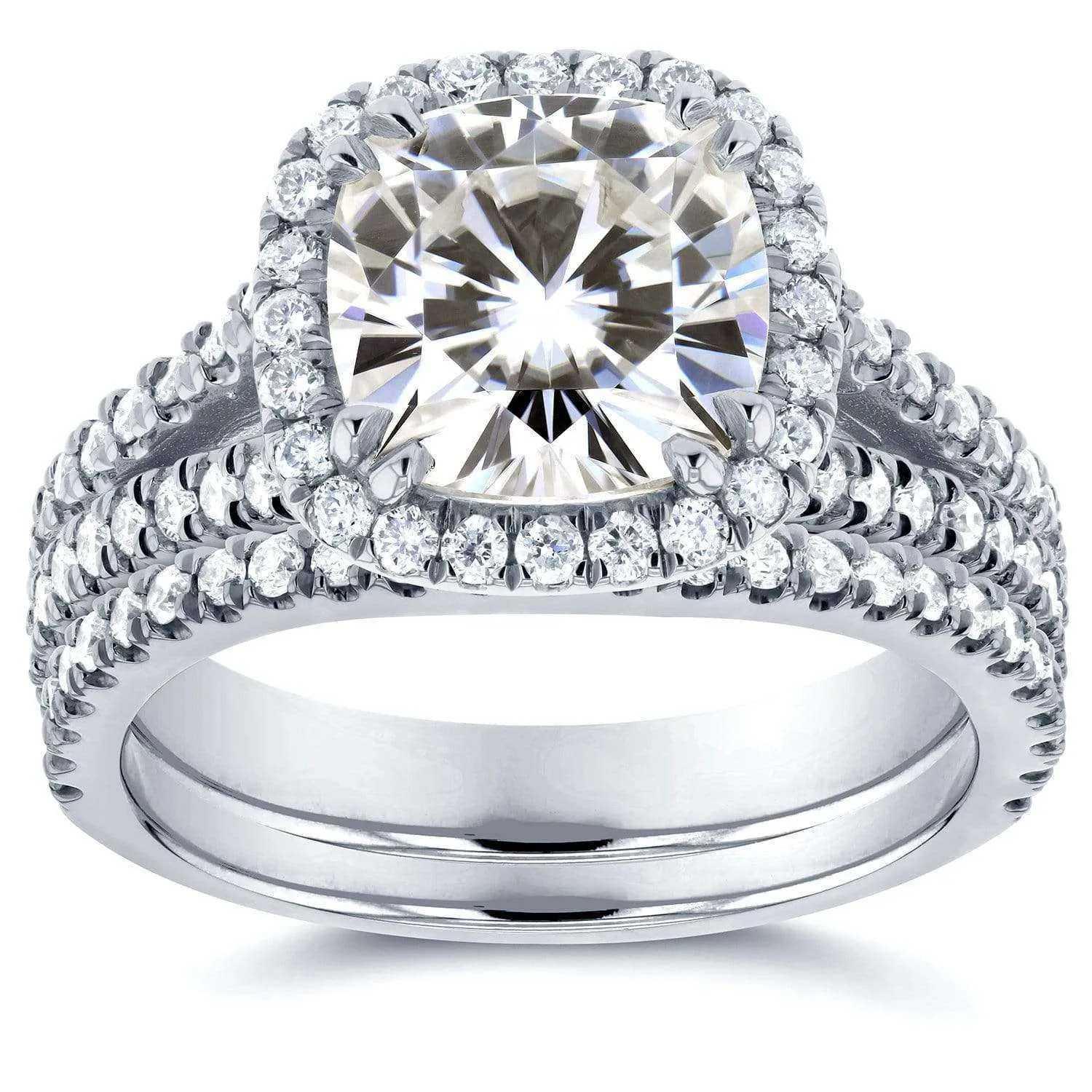 2ct Cushion Halo Bridal Set, 2-3/4ct.tw