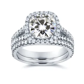2ct Cushion Halo Bridal Set, 2-3/4ct.tw
