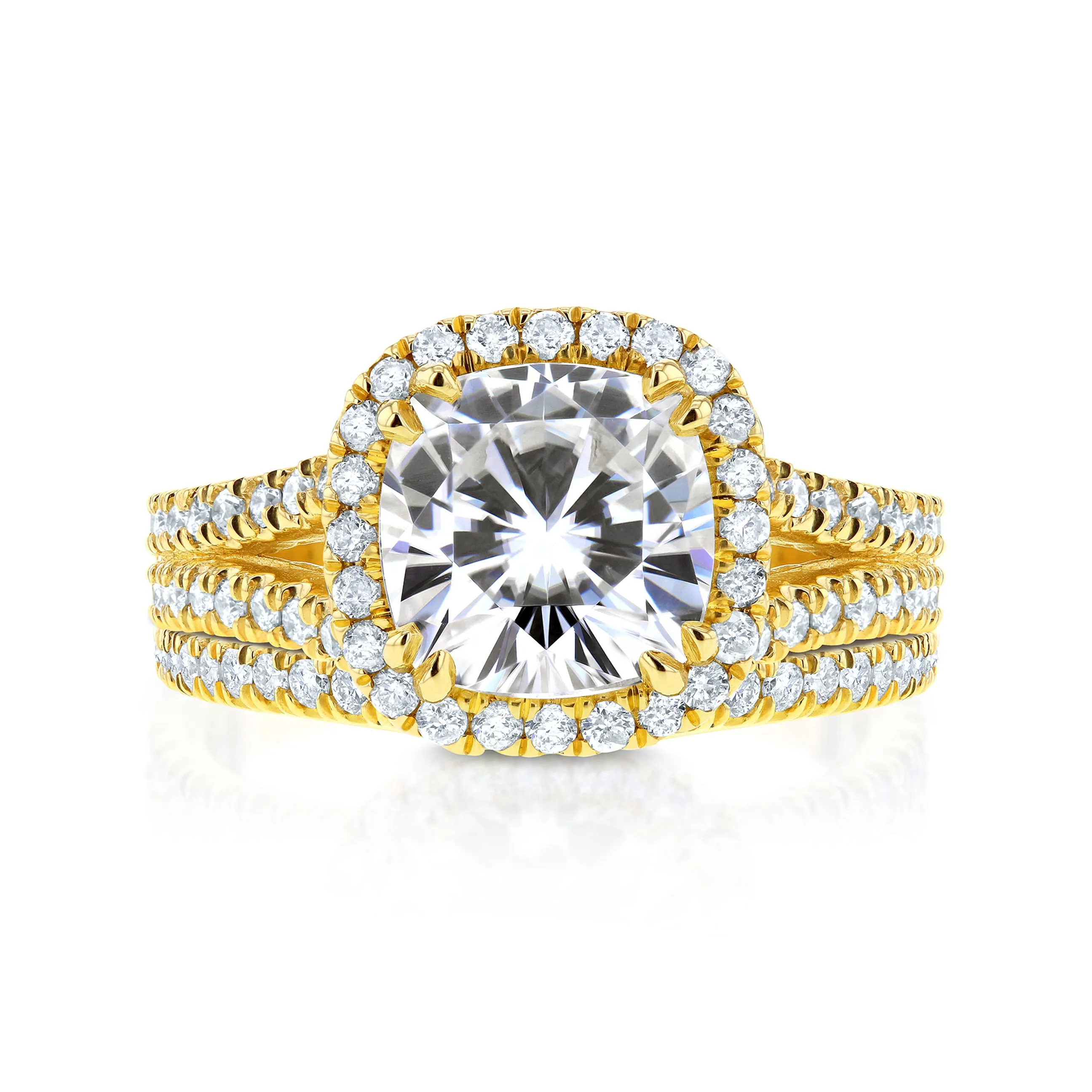 2ct Cushion Halo Bridal Set, 2-3/4ct.tw