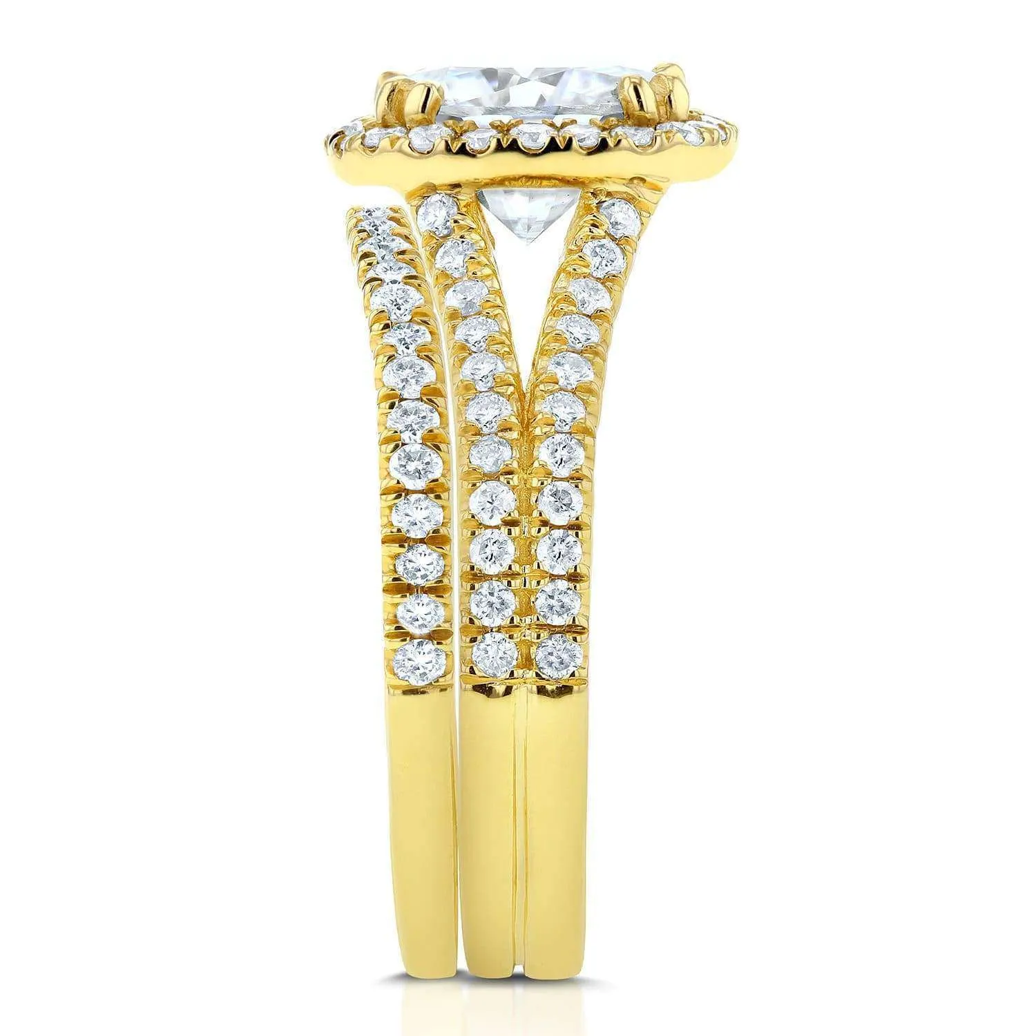 2ct Cushion Halo Bridal Set, 2-3/4ct.tw