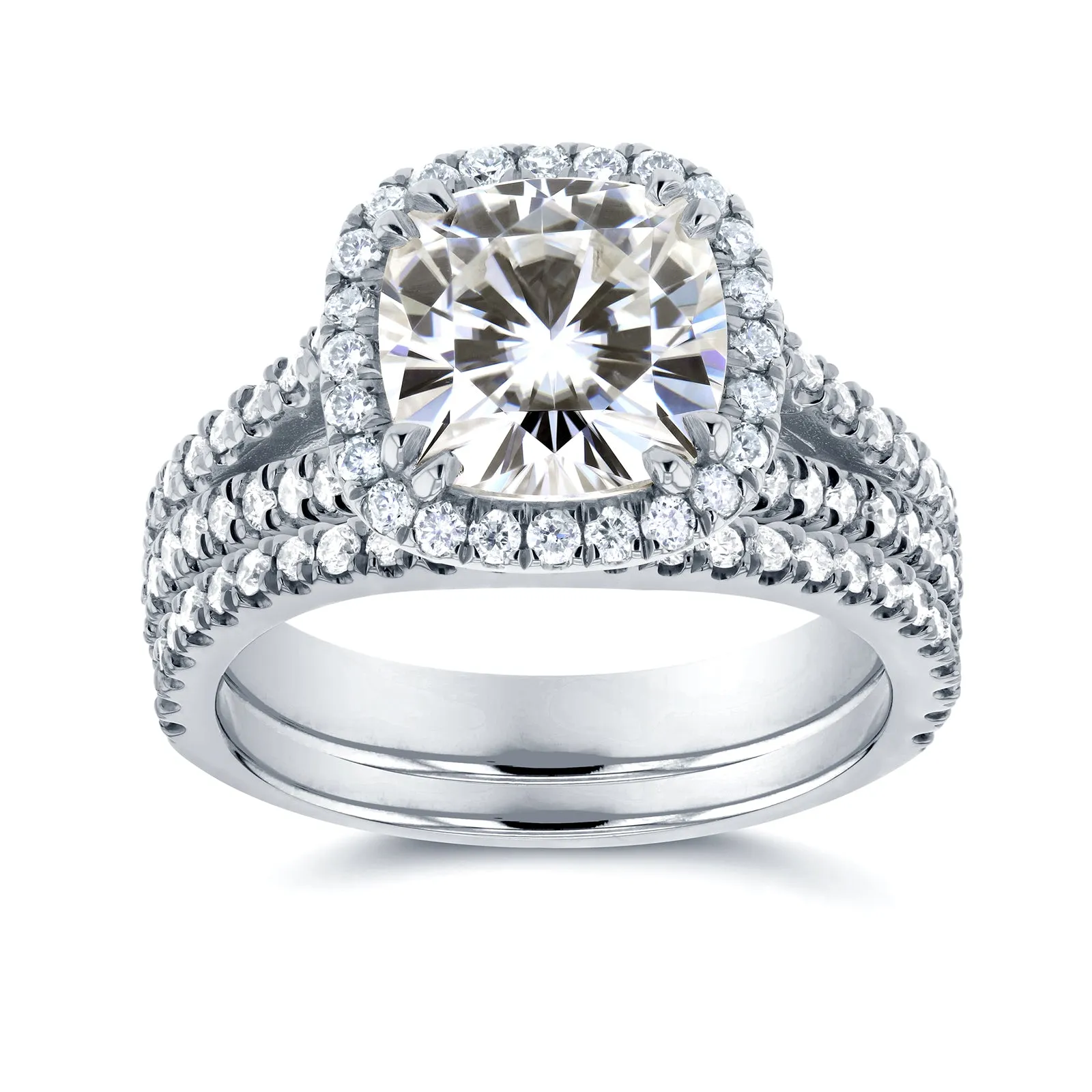 2ct Cushion Halo Bridal Set, 2-3/4ct.tw