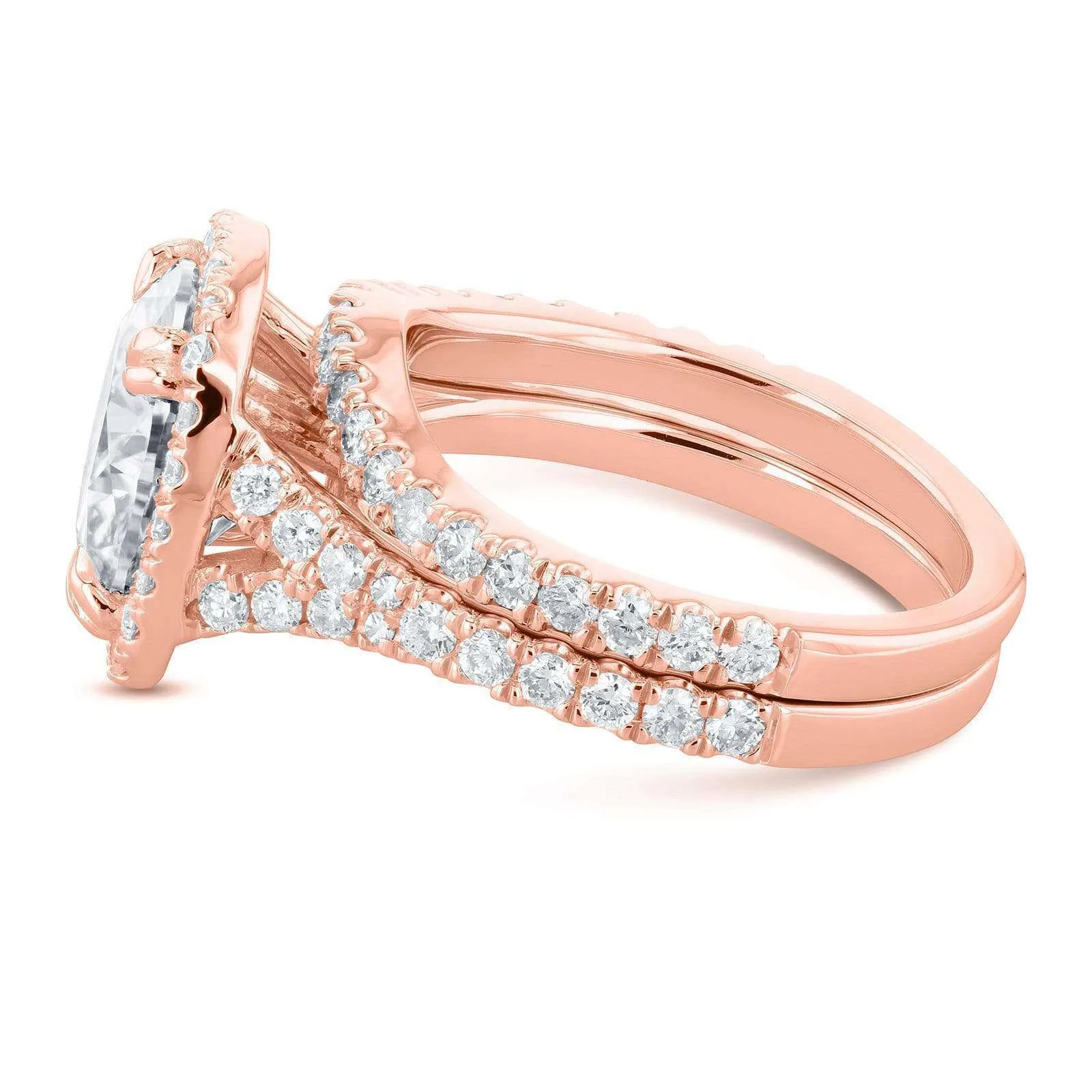 4ct.tw Round Halo Bridal Set