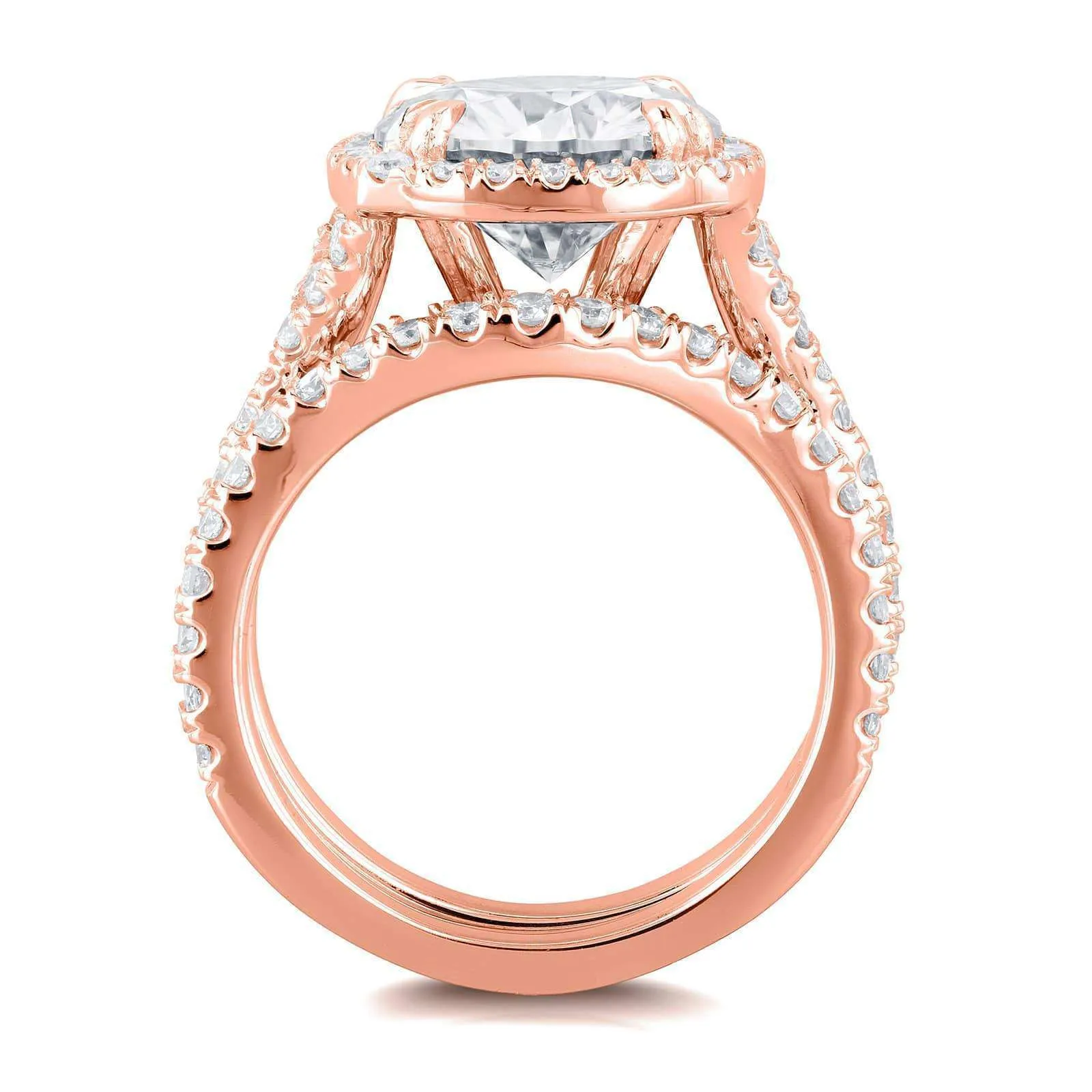 4ct.tw Round Halo Bridal Set