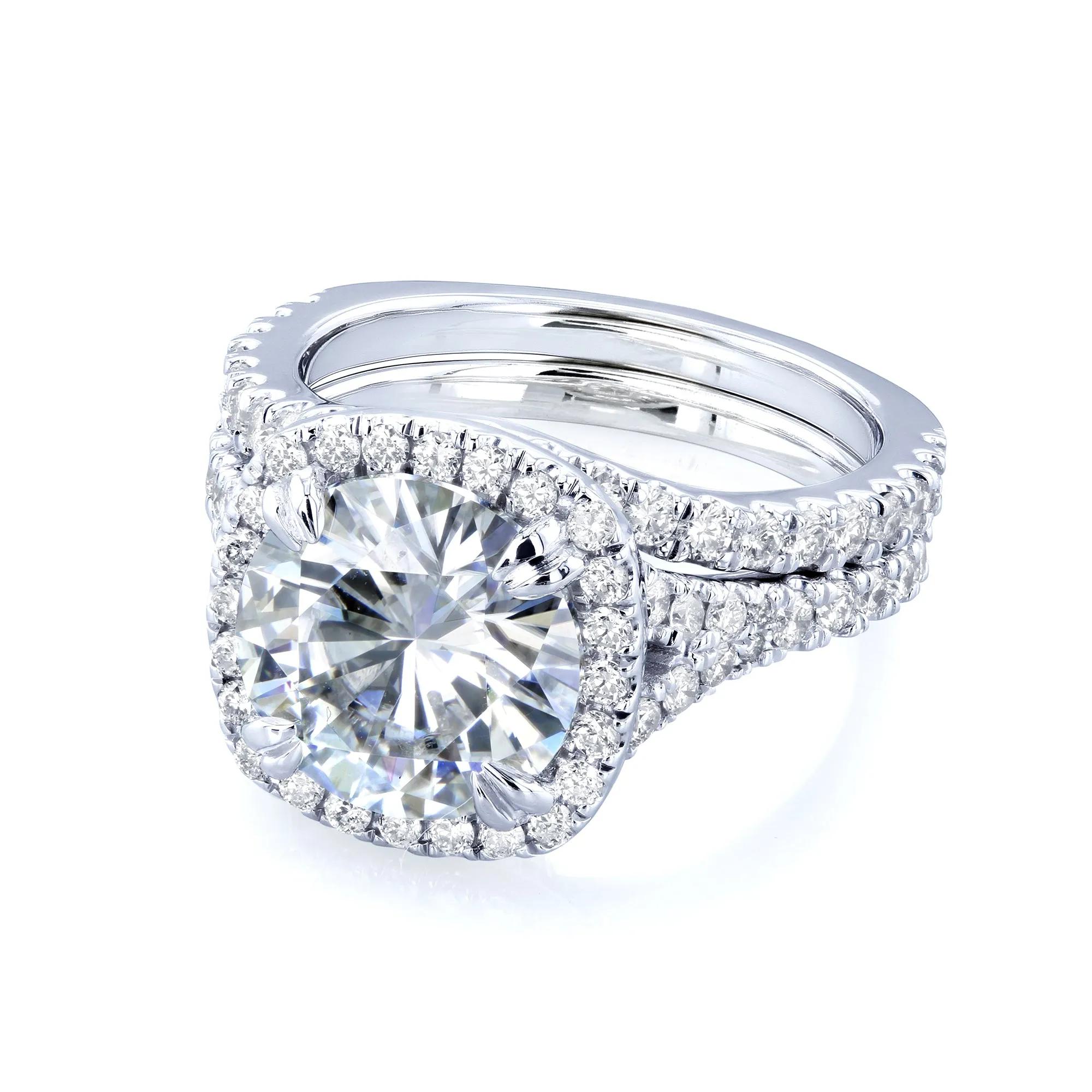 4ct.tw Round Halo Bridal Set