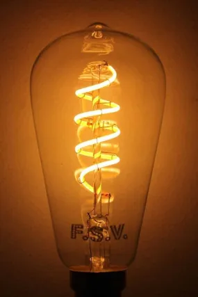 5W B22 Filament LED Spiral ST64 Teardrop 2200K Bulb Dimmable