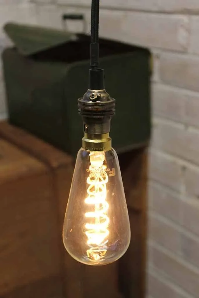 5W B22 Filament LED Spiral ST64 Teardrop 2200K Bulb Dimmable