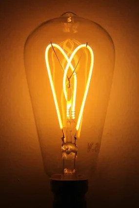 5W E27 Filament LED Cross Loop ST64 Teardrop 2200K Bulb Dimmable