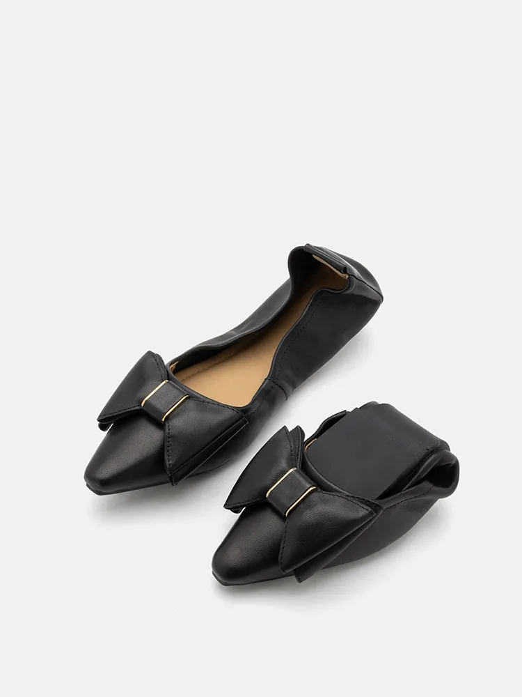 Amora Twin Bow Foldable Flats