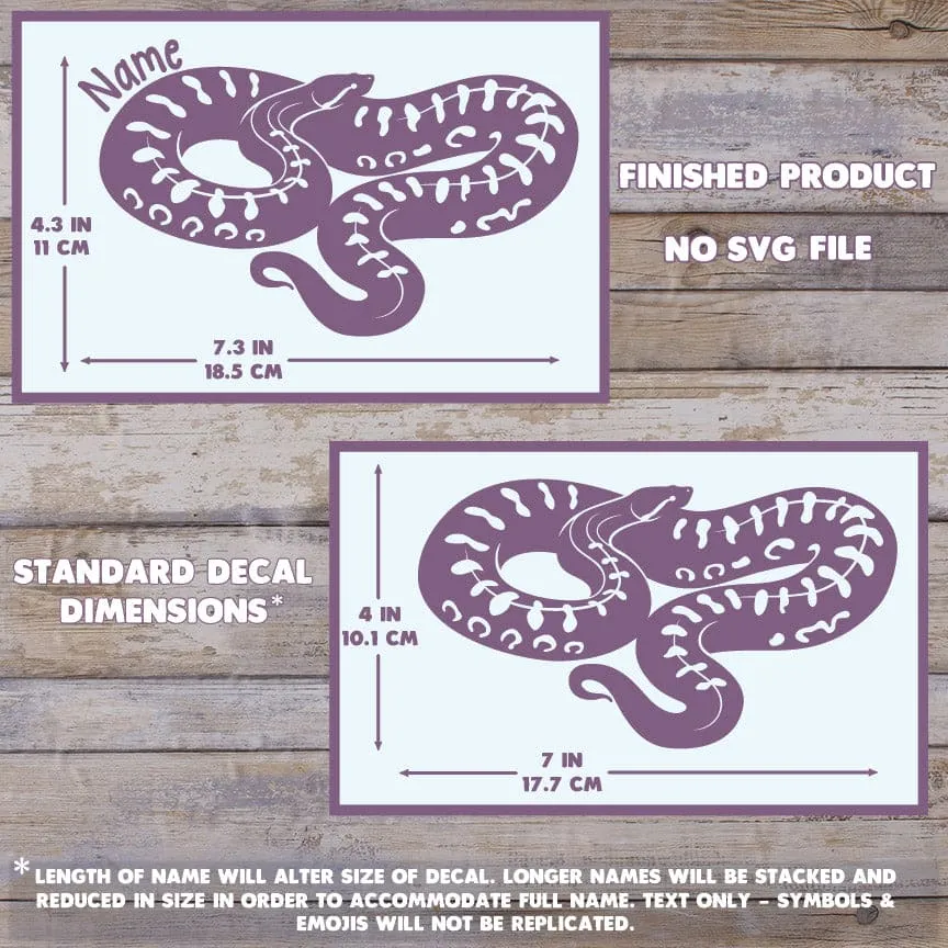 Anaconda Snake Decal, Waterproof Vinyl Decal, Cute Snake Reptile Gift