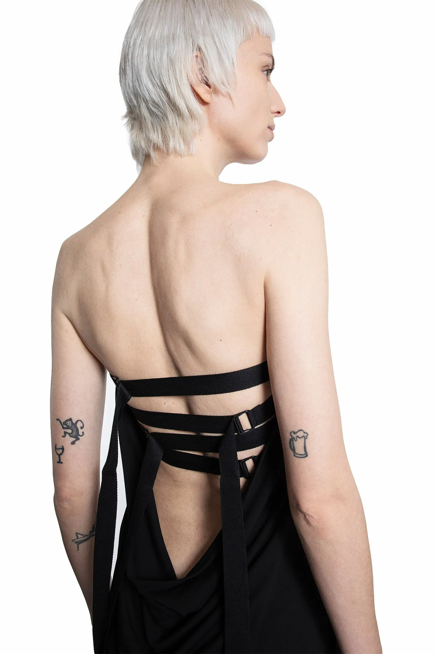 ANN DEMEULEMEESTER WOMAN BLACK DRESSES