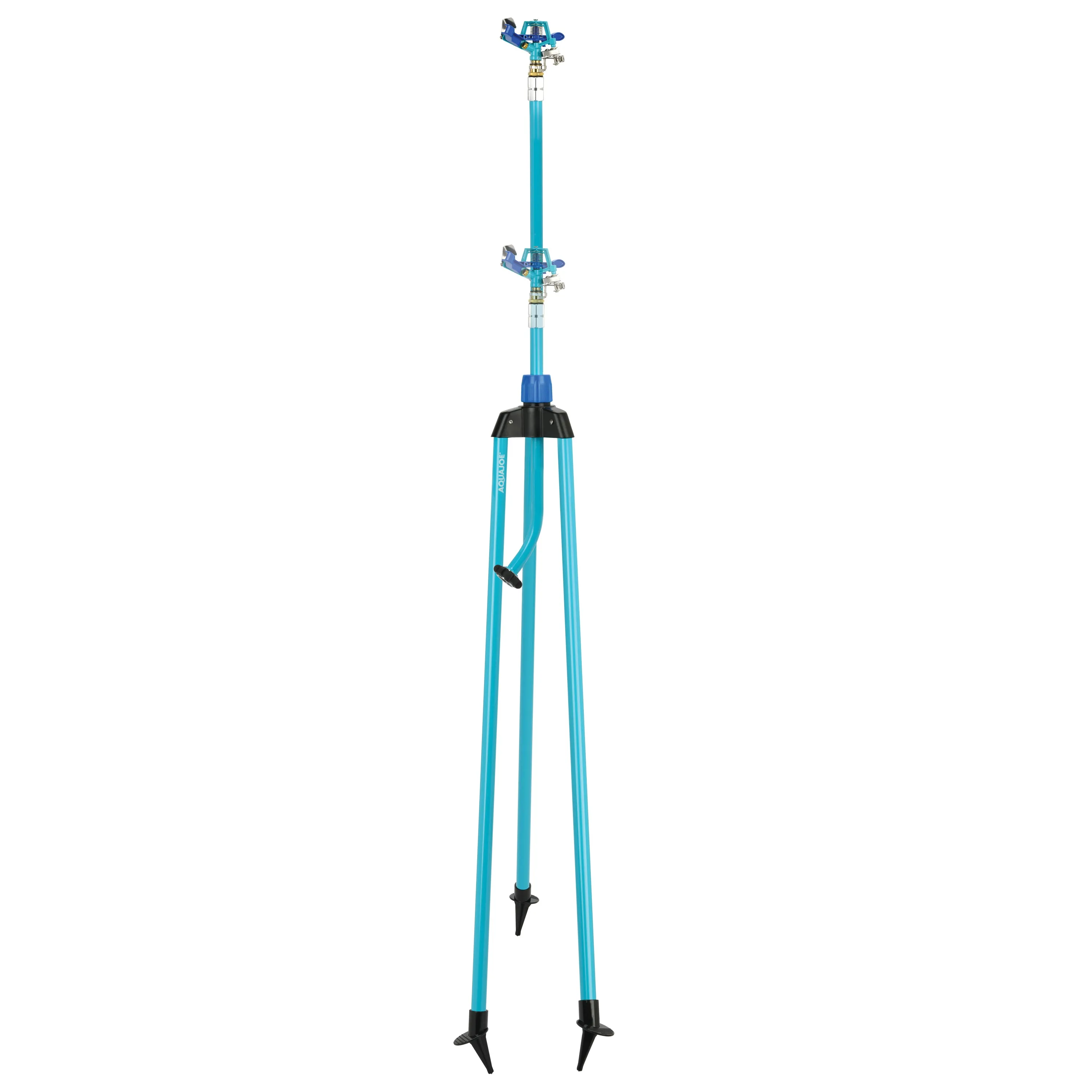 Aqua Joe AJ-IST72ZM Indestructible Zinc Impulse 360° Telescoping Tripod Sprinkler | Customizable Coverage | Extends from 42-72-inches | 1390 sq ft Max Coverage
