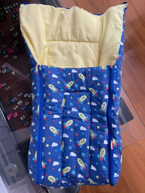 BABYHUG 100% Cotton Sleeping Bag cum Carry Nest Space Print - Navy Blue