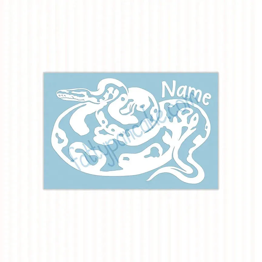 Ball Python Customizable Decal, Waterproof Reptile Vinyl Decal, Cute Snake Gift for Reptile Owners and Lovers