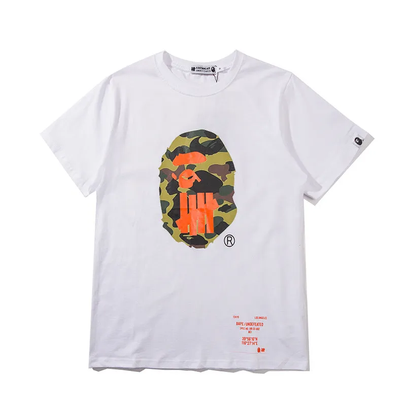 BAPE T-shirt Unisex Casual Camouflage Printing T-shirt Short Sleeve