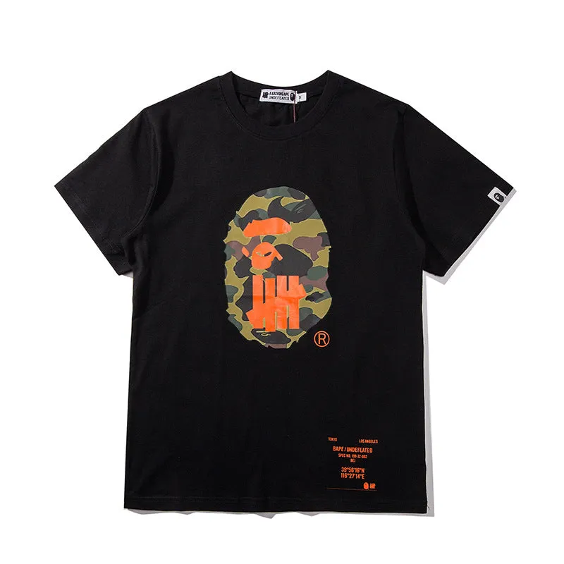 BAPE T-shirt Unisex Casual Camouflage Printing T-shirt Short Sleeve