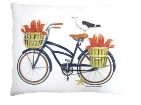 Bike Outdoor Accent Pillow w/ Seagull
