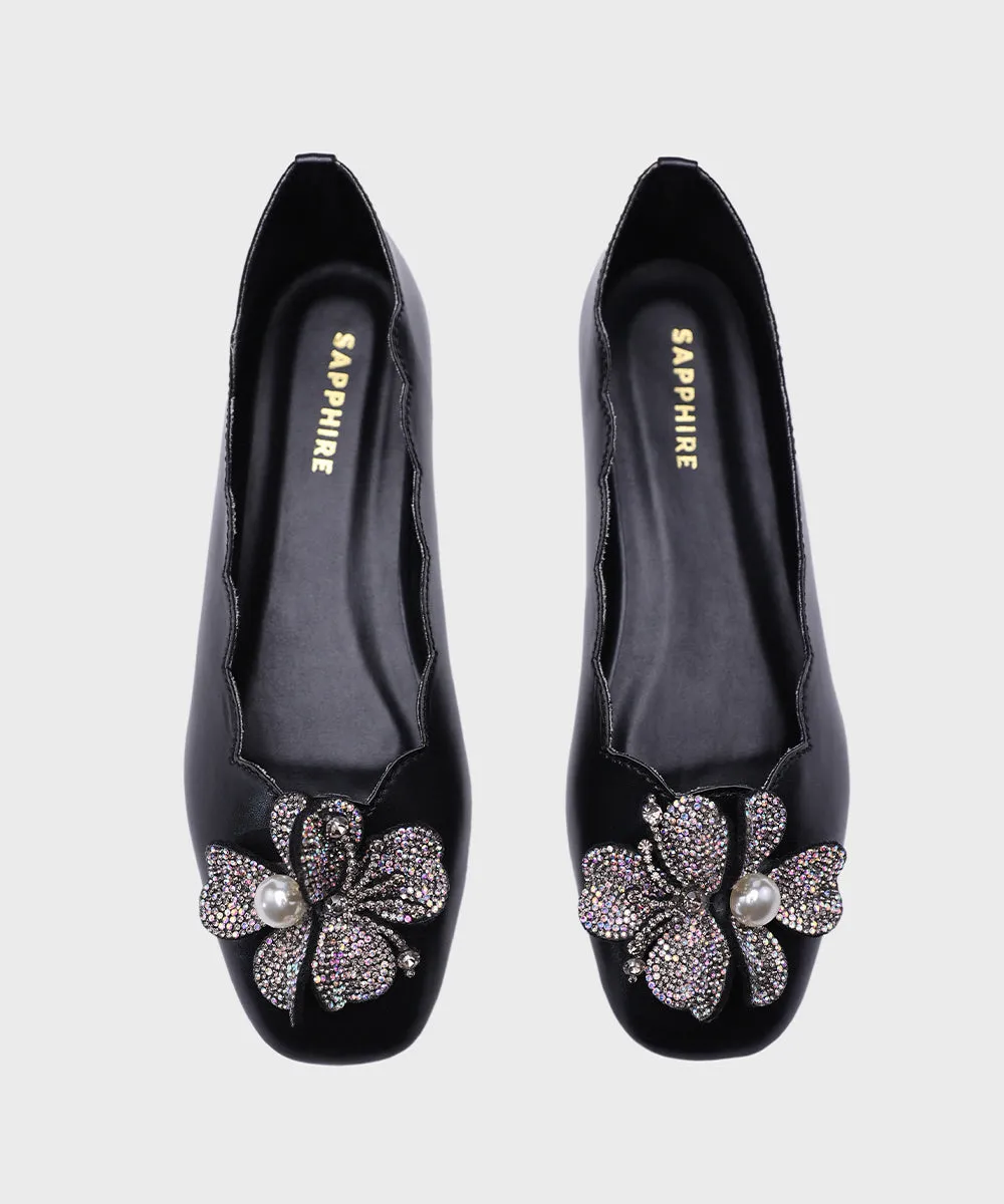 Black Faux Leather Pumps