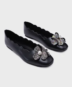 Black Faux Leather Pumps