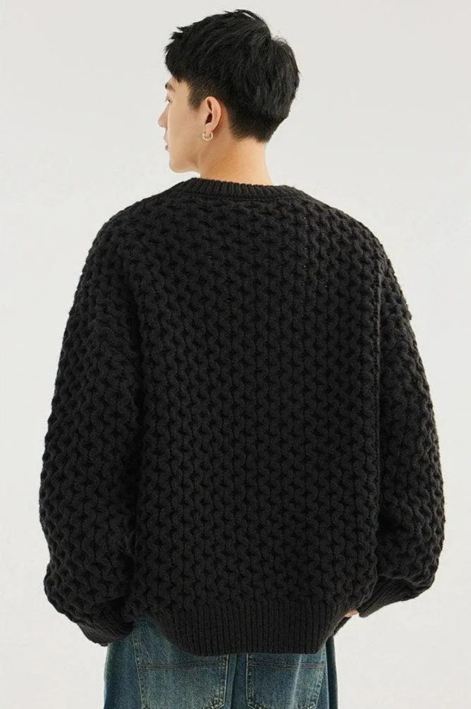 Cable Knit Ribbed Trim Sweatshirt