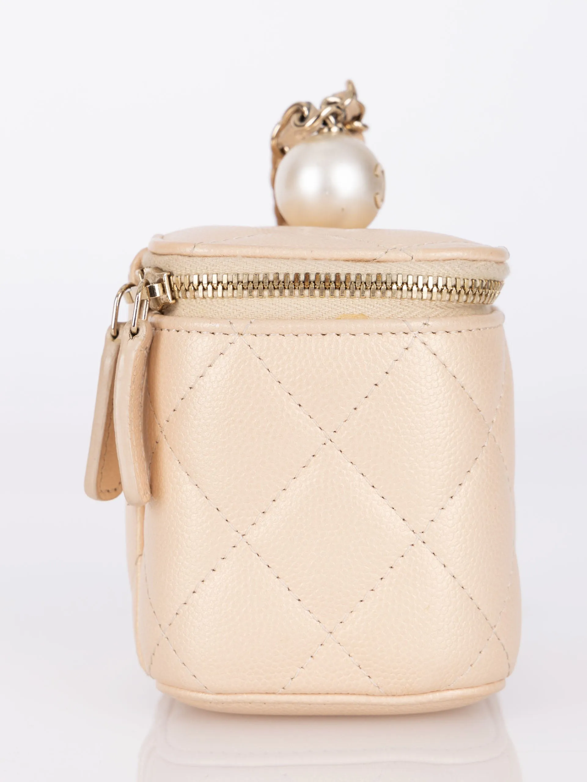 Chanel 2021 Caviar Iridescent Pearl Mini Vanity