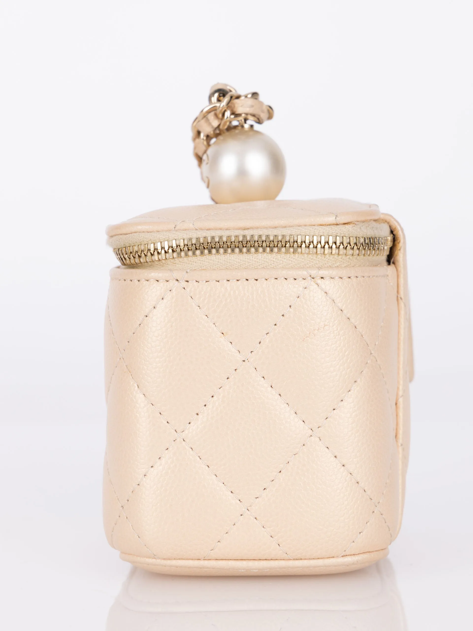 Chanel 2021 Caviar Iridescent Pearl Mini Vanity