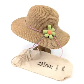Childrens Foldable Hat - Dark Natural Flower