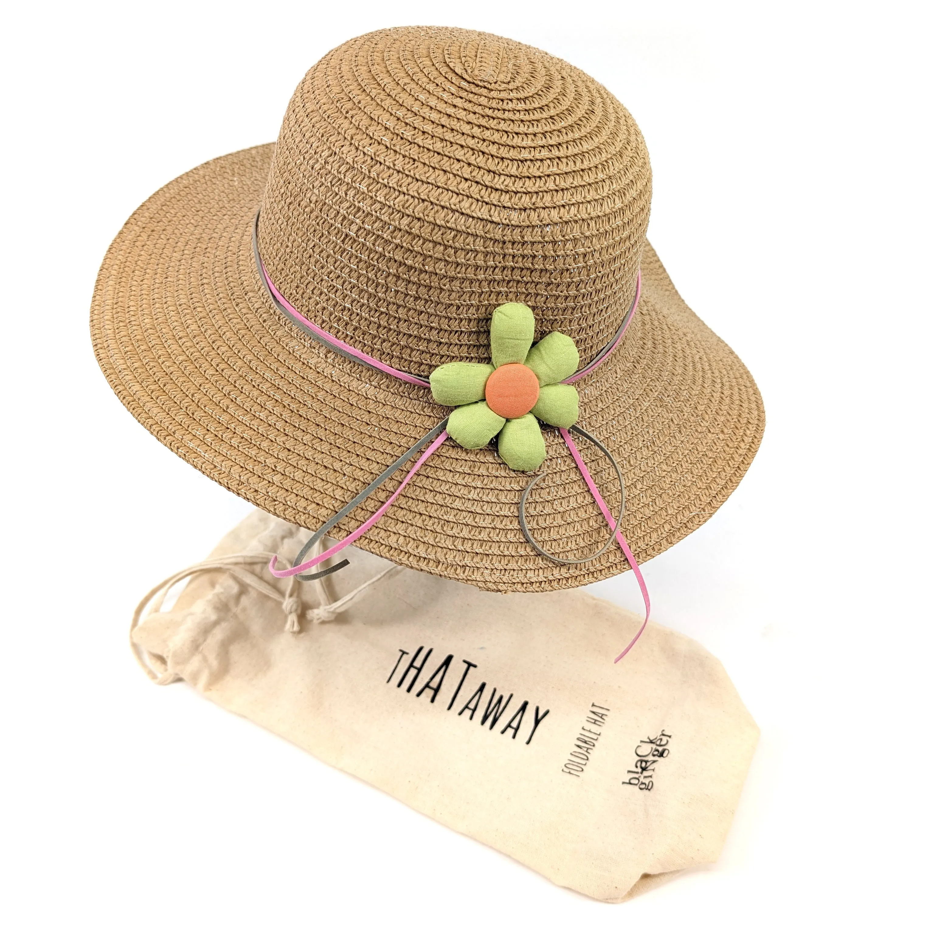 Childrens Foldable Hat - Dark Natural Flower