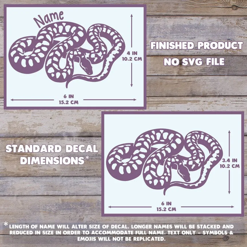 Children's Python Decal, Waterproof Vinyl Decal, Cute Snake Reptile Gift