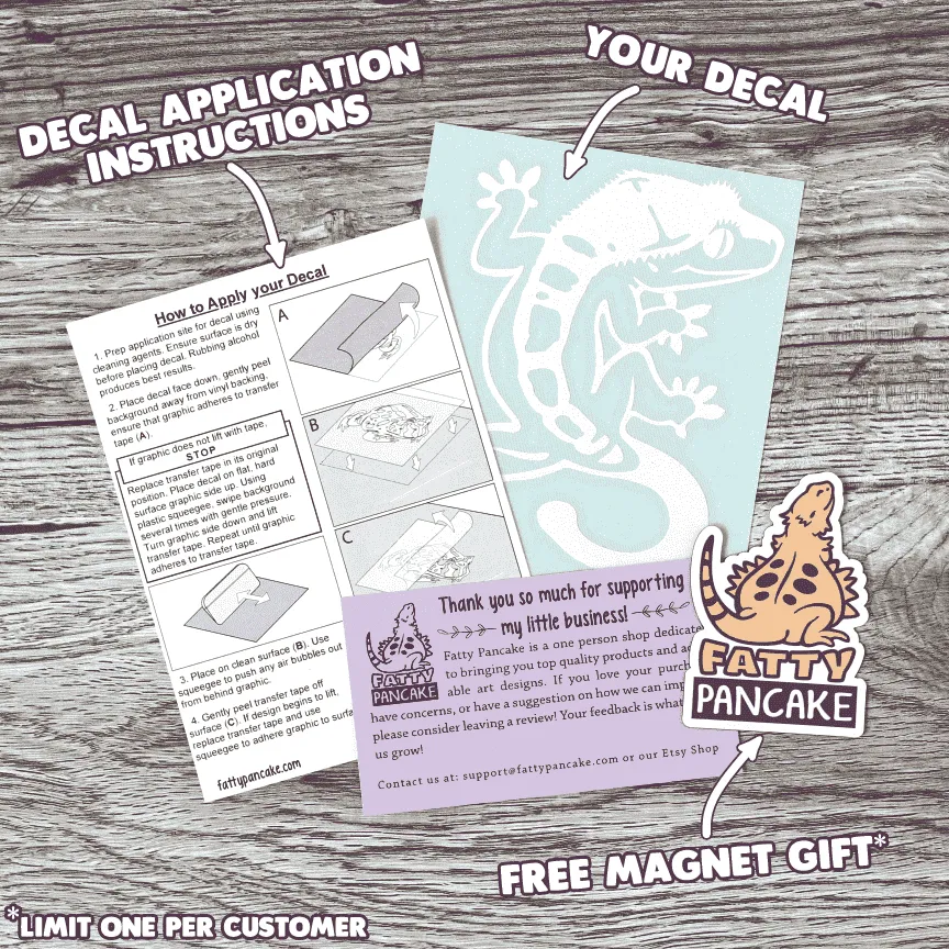 Collard Lizard Decal, Waterproof Vinyl Decal, Cute Reptile Gift