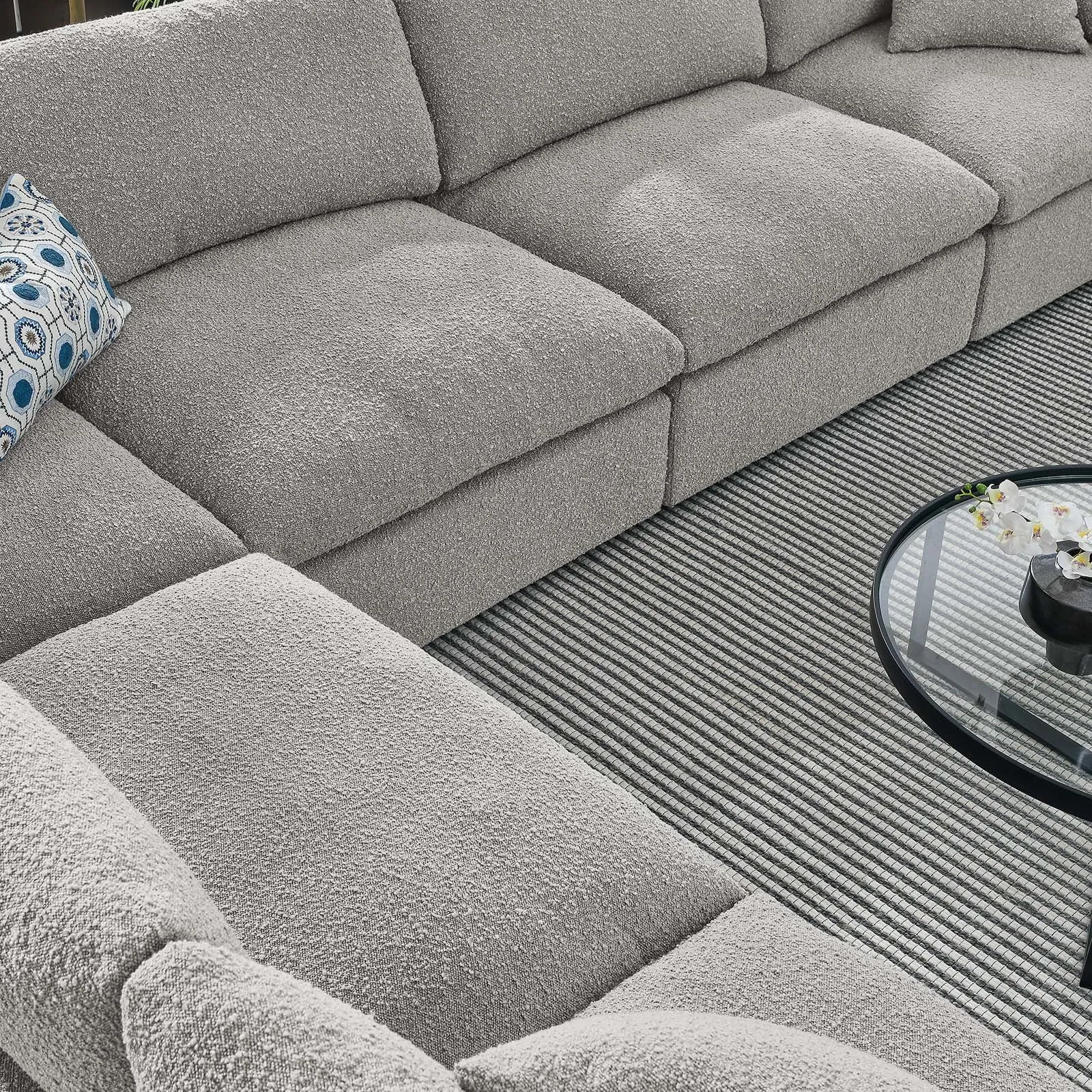Commix Down Filled Overstuffed Boucle Fabric 6-Piece Sectional Sofa by Modway