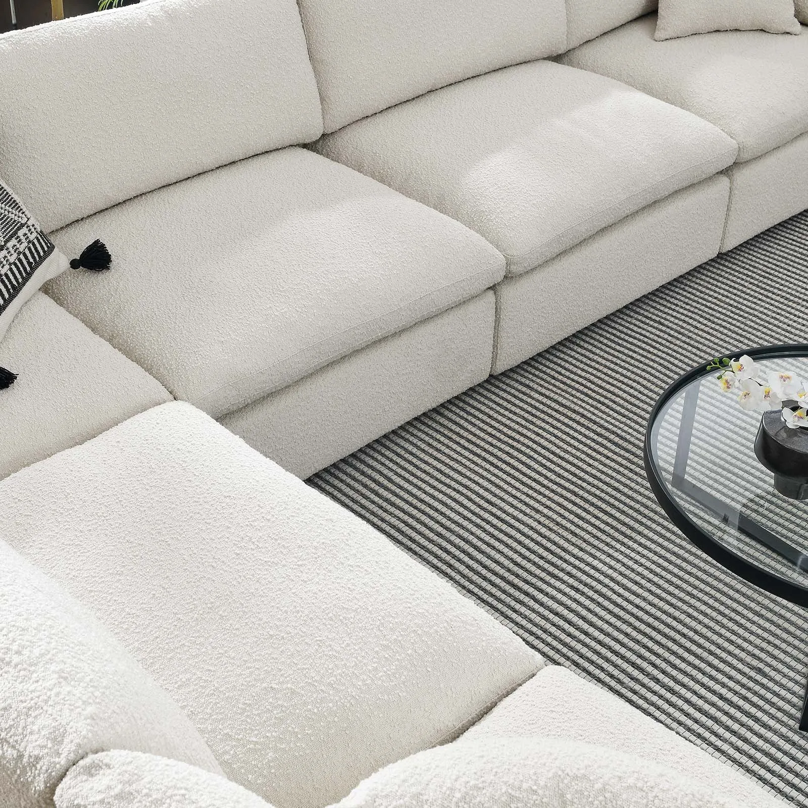 Commix Down Filled Overstuffed Boucle Fabric 6-Piece Sectional Sofa by Modway