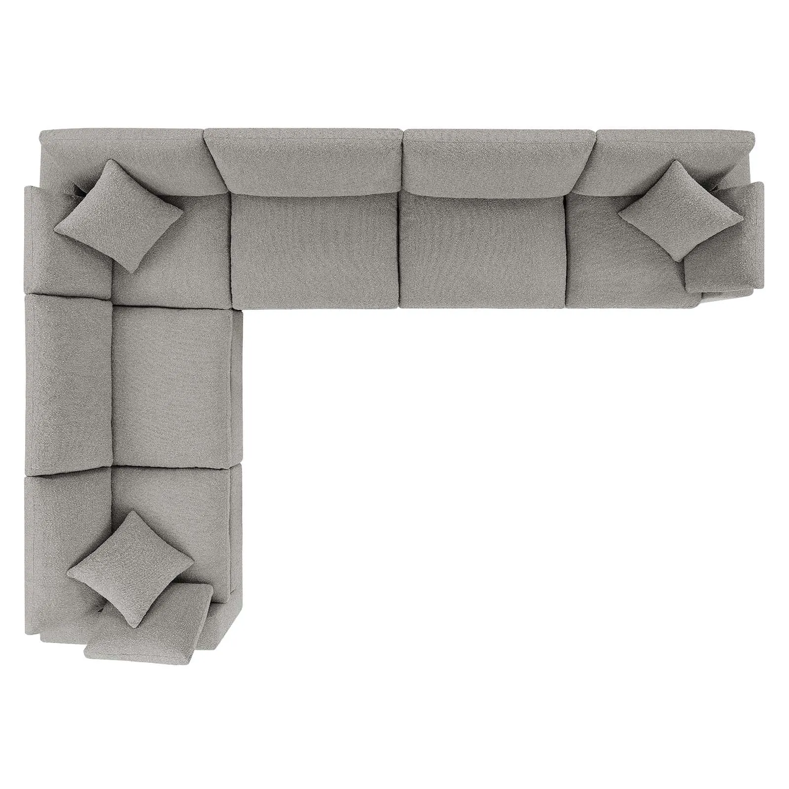 Commix Down Filled Overstuffed Boucle Fabric 6-Piece Sectional Sofa by Modway