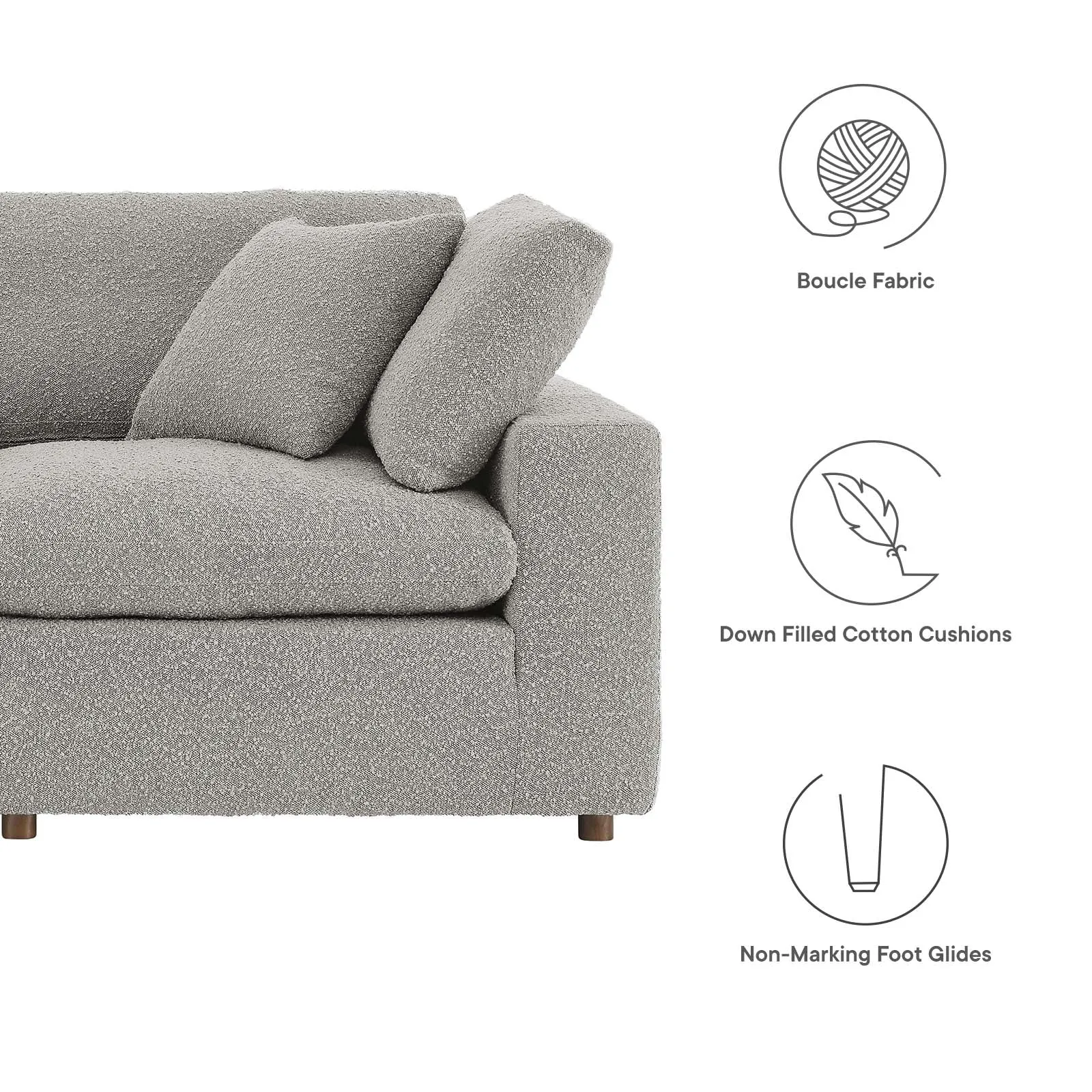 Commix Down Filled Overstuffed Boucle Fabric 6-Piece Sectional Sofa by Modway