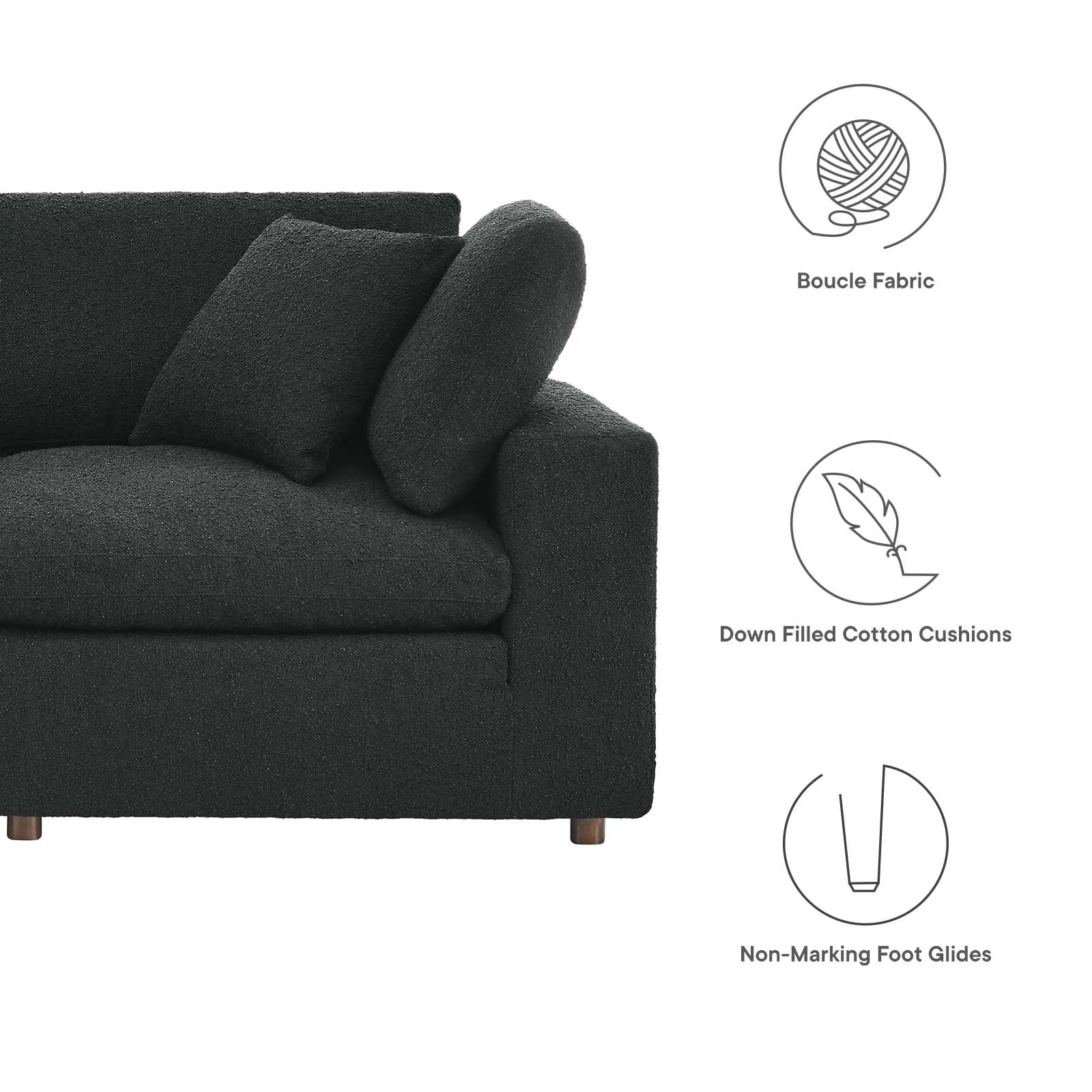 Commix Down Filled Overstuffed Boucle Fabric 6-Piece Sectional Sofa by Modway