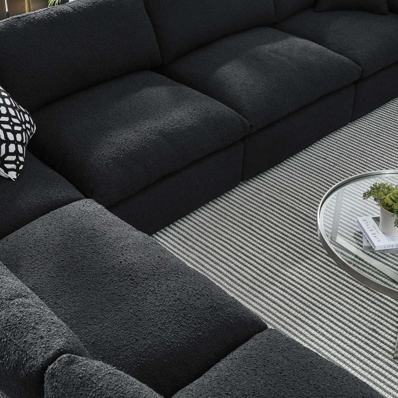 Commix Down Filled Overstuffed Boucle Fabric 6-Piece Sectional Sofa by Modway