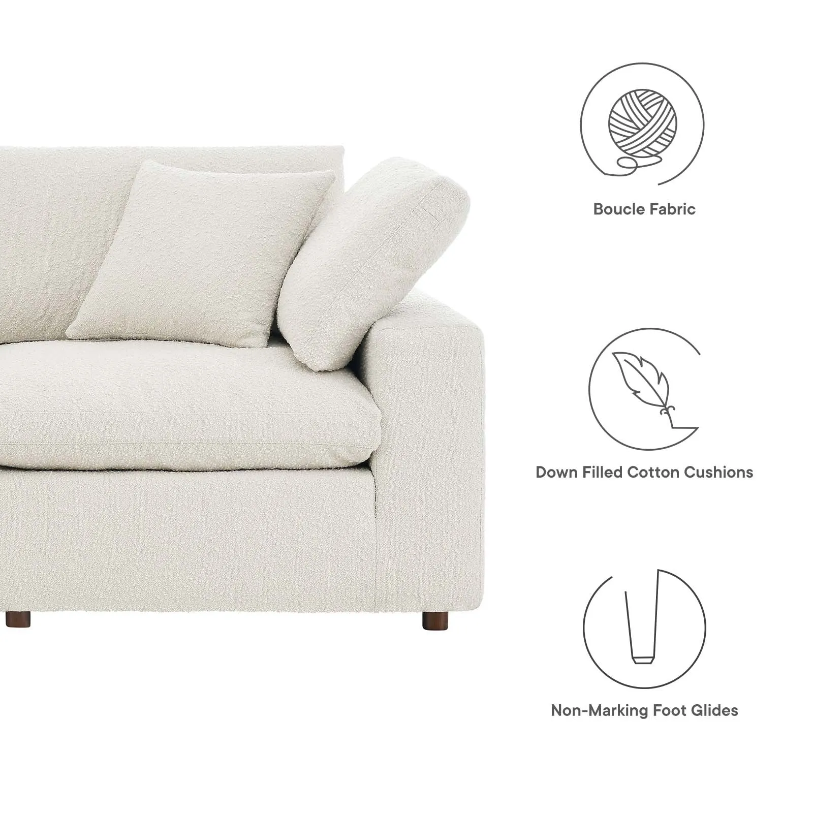 Commix Down Filled Overstuffed Boucle Fabric 6-Piece Sectional Sofa by Modway