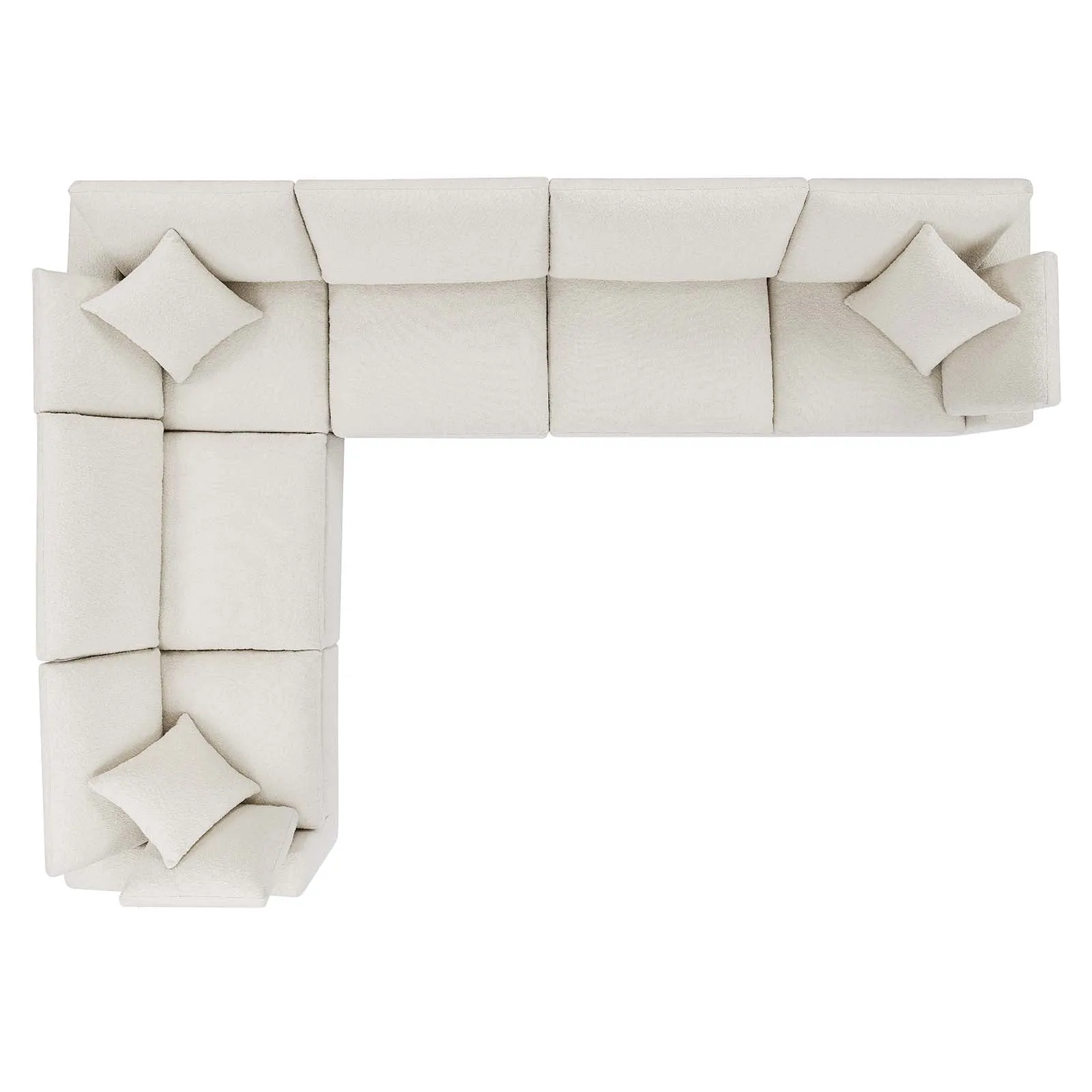 Commix Down Filled Overstuffed Boucle Fabric 6-Piece Sectional Sofa by Modway