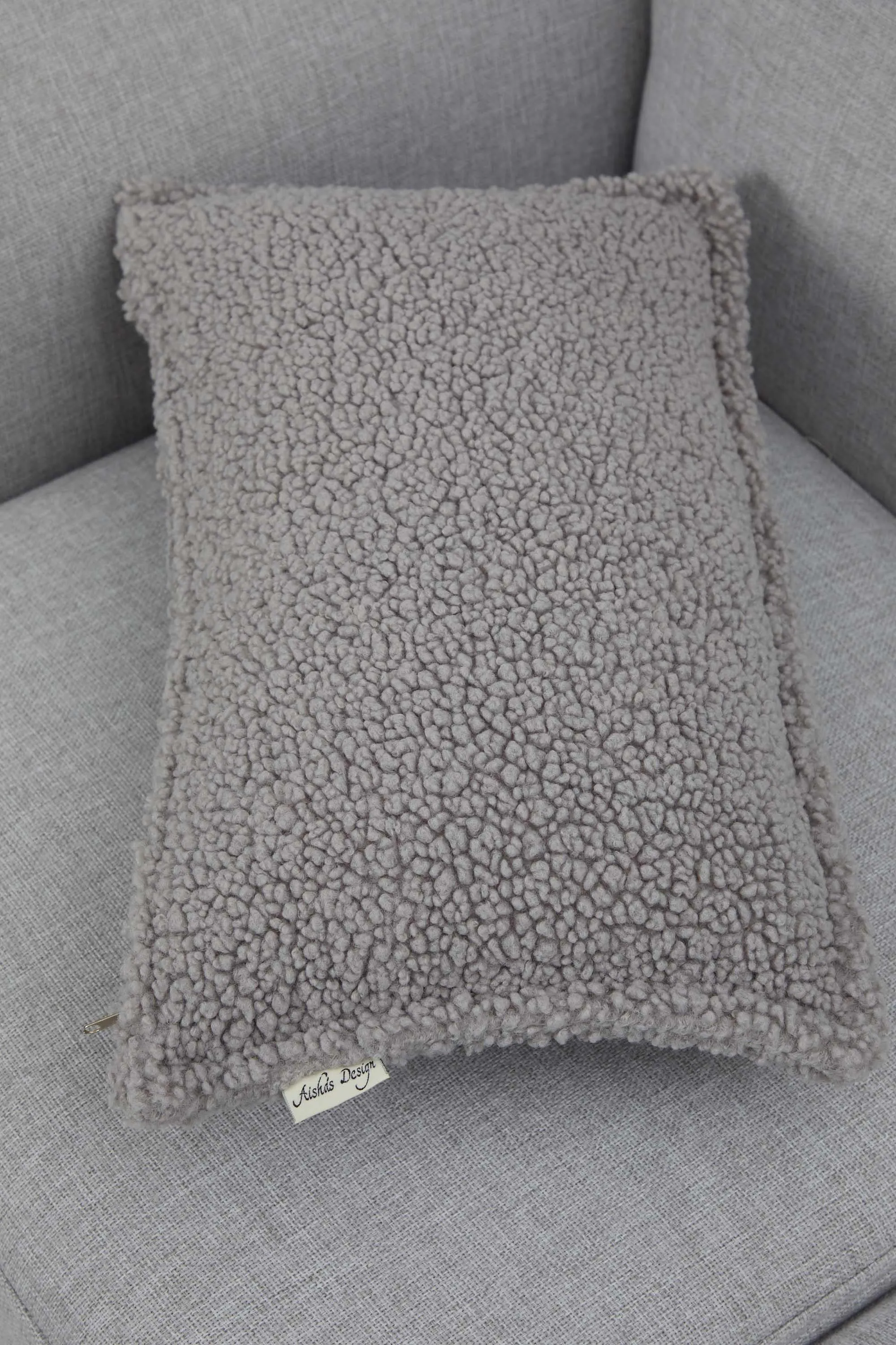 Cozy Teddy Lumbar Pillow Cover with Extremely Soft Touch, 20x12 Inches Plush Textured Cushion Cover for Living Room and Bedroom Decors,K-308