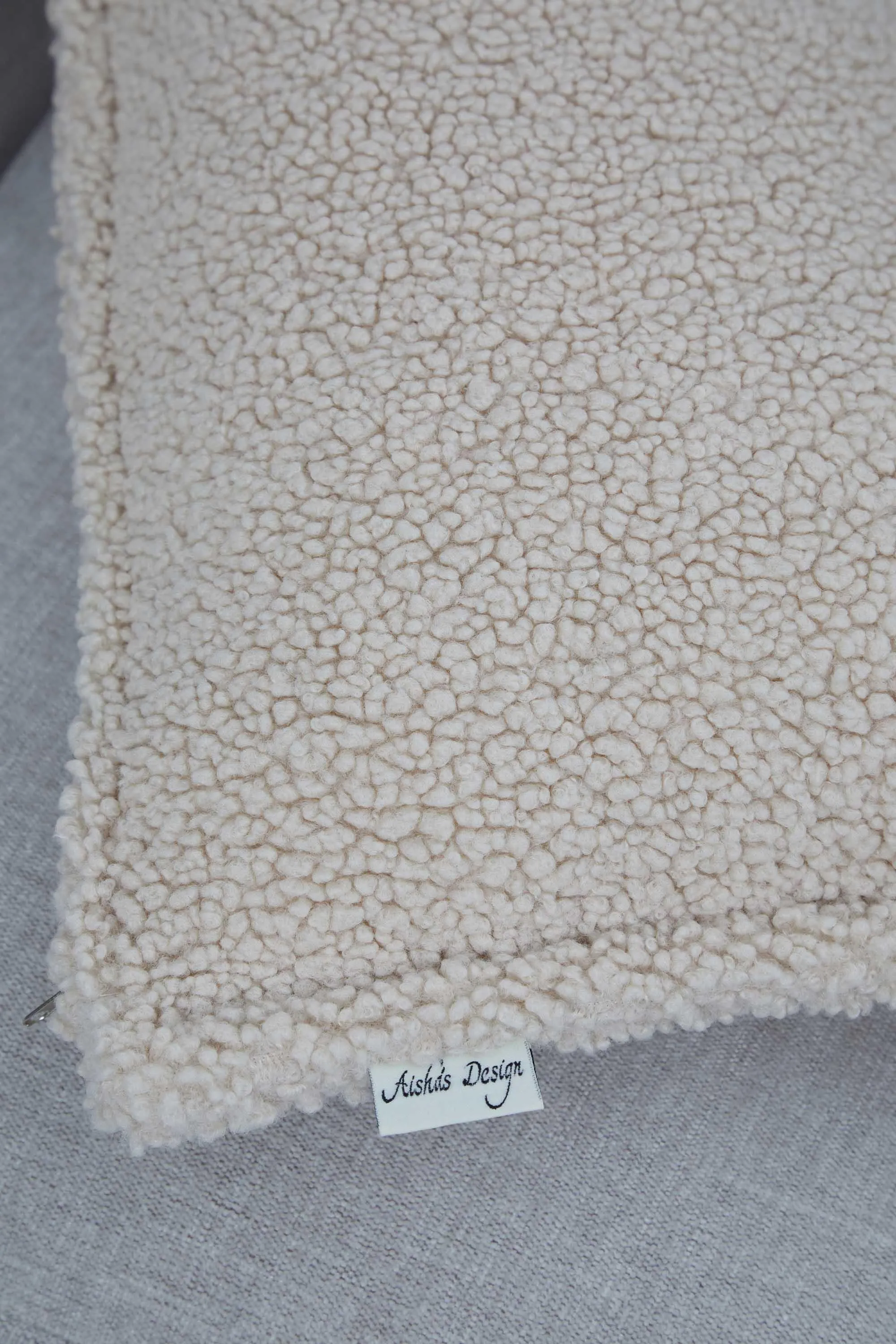 Cozy Teddy Lumbar Pillow Cover with Extremely Soft Touch, 20x12 Inches Plush Textured Cushion Cover for Living Room and Bedroom Decors,K-308