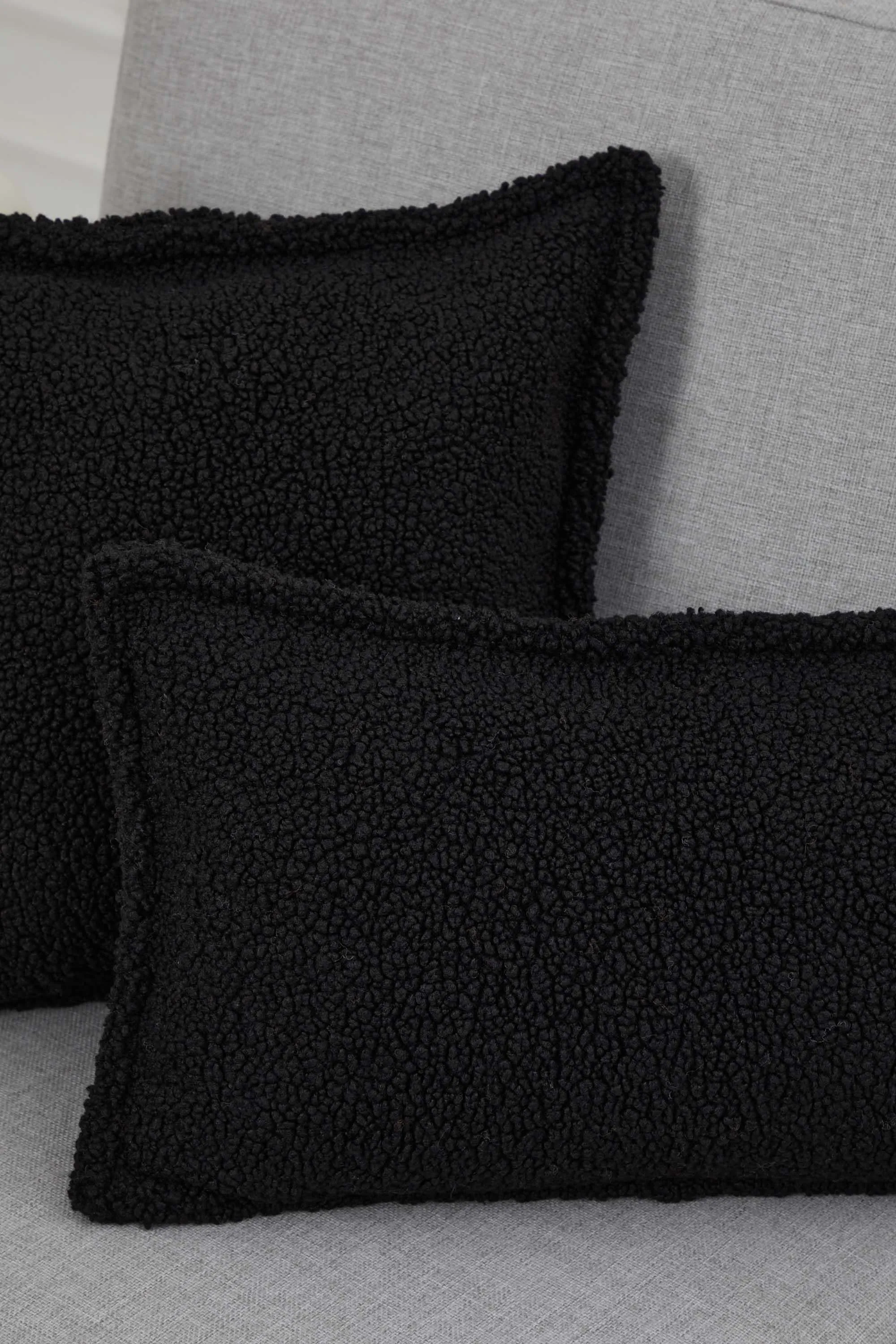 Cozy Teddy Lumbar Pillow Cover with Extremely Soft Touch, 20x12 Inches Plush Textured Cushion Cover for Living Room and Bedroom Decors,K-308