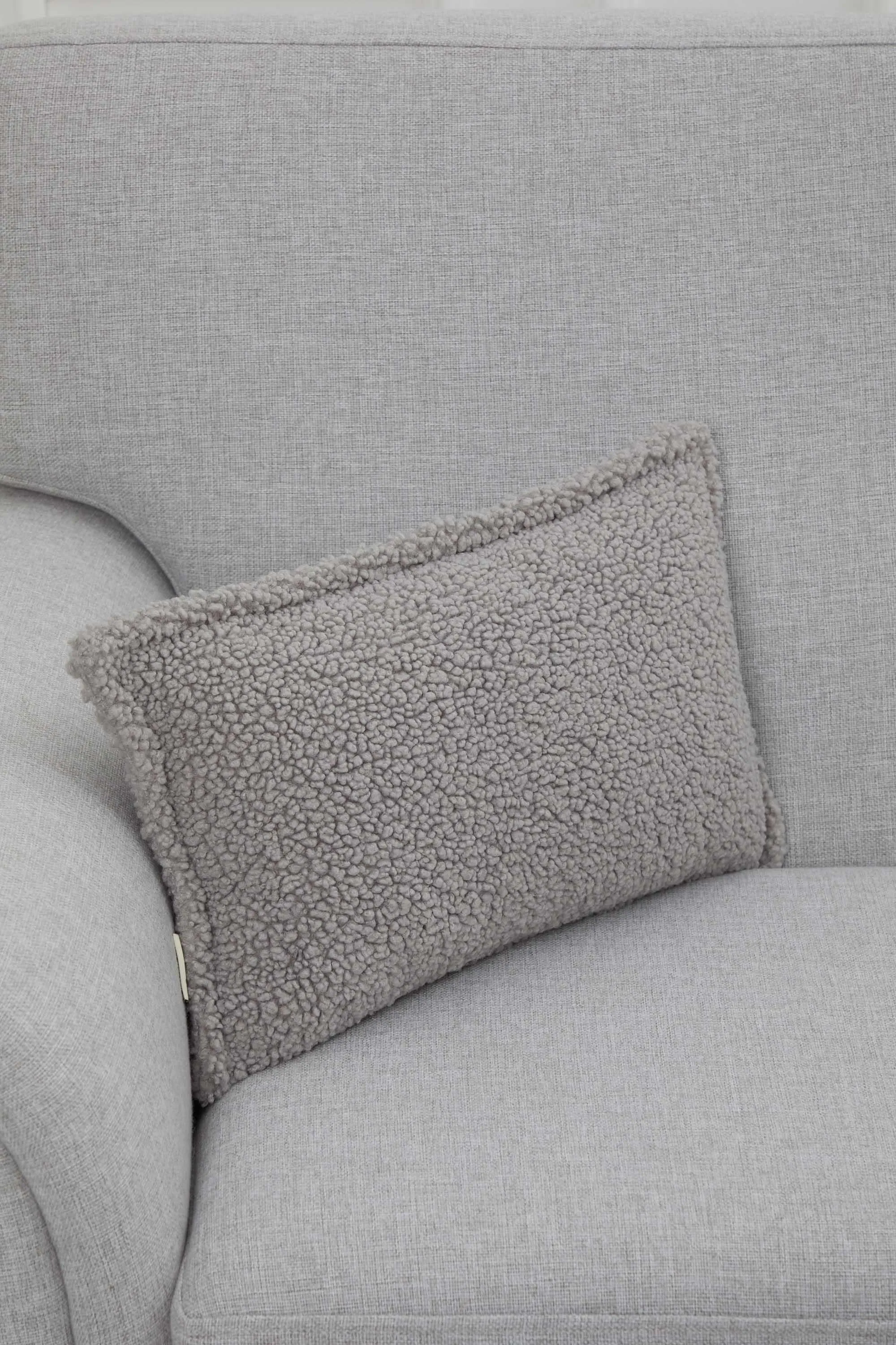 Cozy Teddy Lumbar Pillow Cover with Extremely Soft Touch, 20x12 Inches Plush Textured Cushion Cover for Living Room and Bedroom Decors,K-308