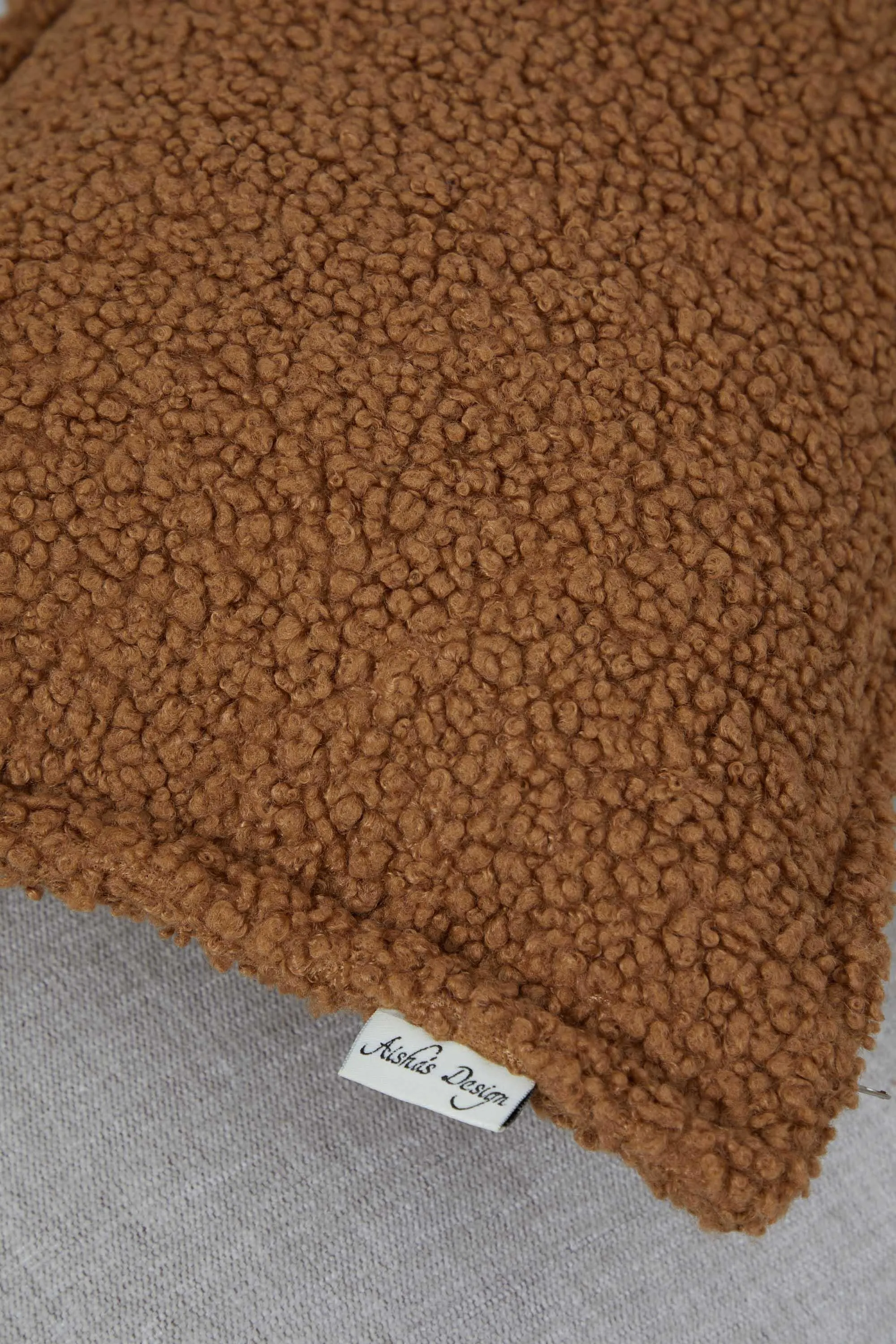 Cozy Teddy Lumbar Pillow Cover with Extremely Soft Touch, 20x12 Inches Plush Textured Cushion Cover for Living Room and Bedroom Decors,K-308