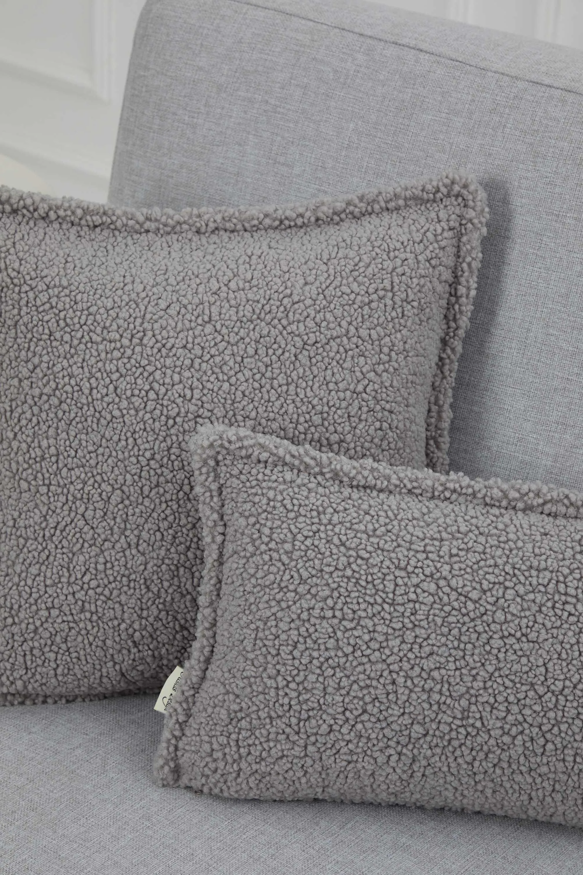 Cozy Teddy Lumbar Pillow Cover with Extremely Soft Touch, 20x12 Inches Plush Textured Cushion Cover for Living Room and Bedroom Decors,K-308