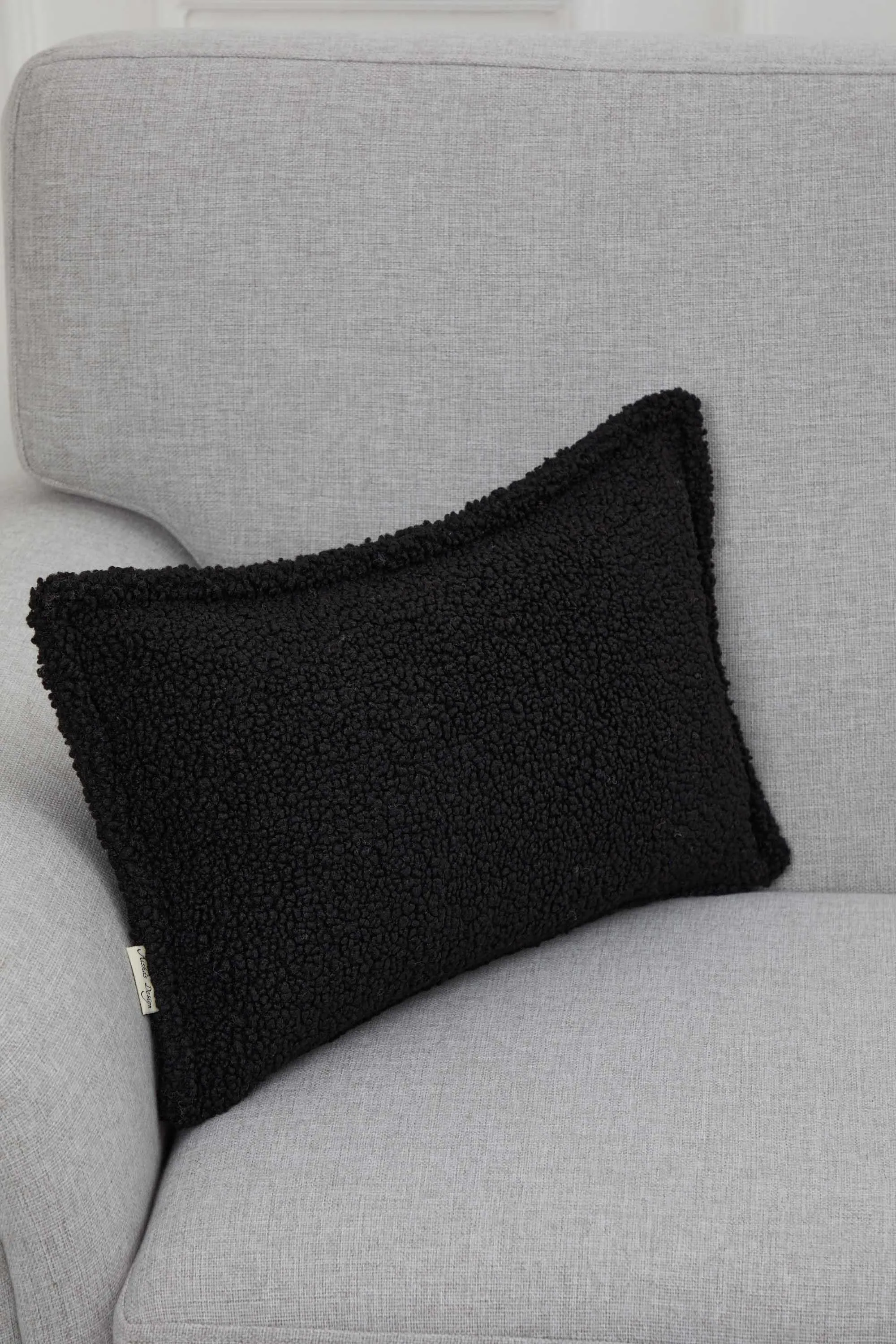 Cozy Teddy Lumbar Pillow Cover with Extremely Soft Touch, 20x12 Inches Plush Textured Cushion Cover for Living Room and Bedroom Decors,K-308