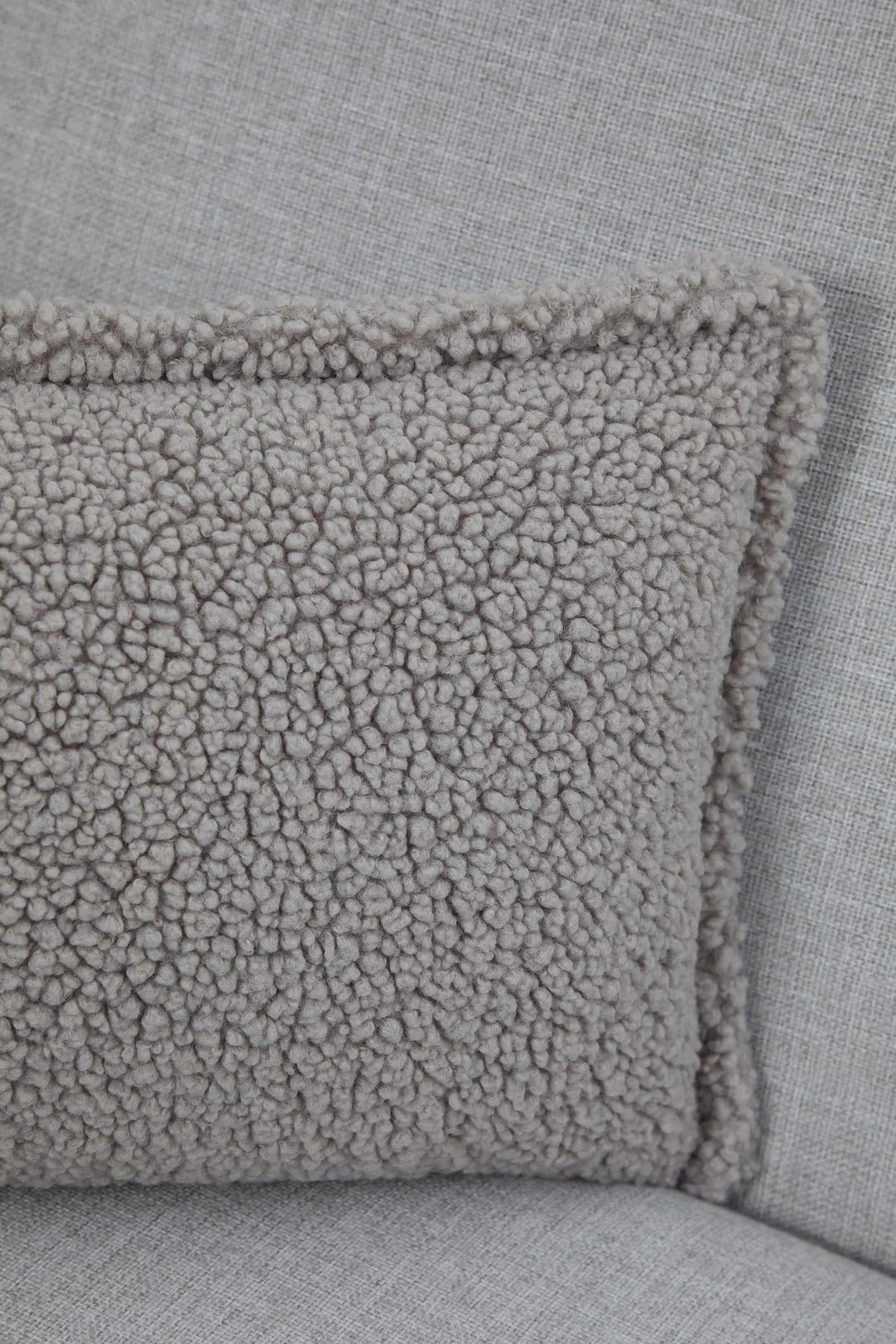 Cozy Teddy Lumbar Pillow Cover with Extremely Soft Touch, 20x12 Inches Plush Textured Cushion Cover for Living Room and Bedroom Decors,K-308