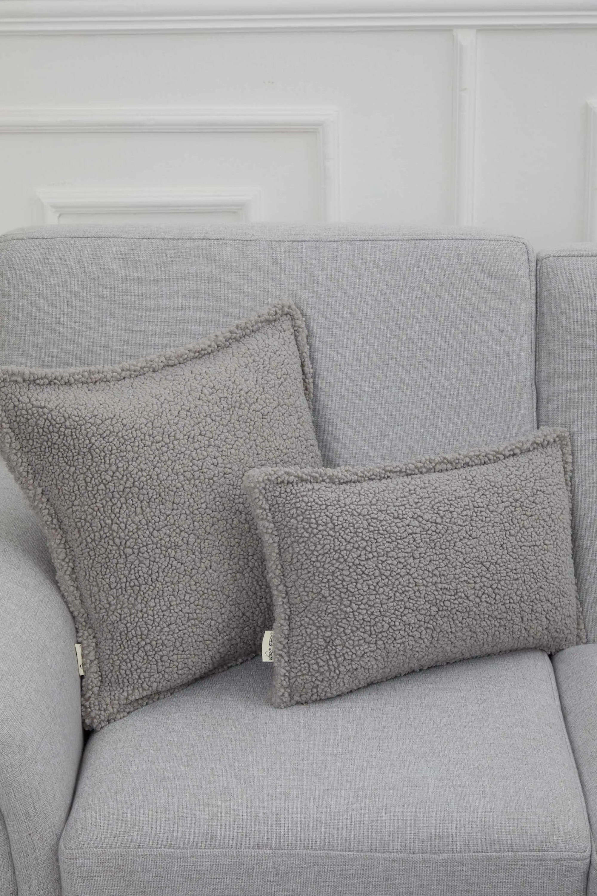 Cozy Teddy Lumbar Pillow Cover with Extremely Soft Touch, 20x12 Inches Plush Textured Cushion Cover for Living Room and Bedroom Decors,K-308
